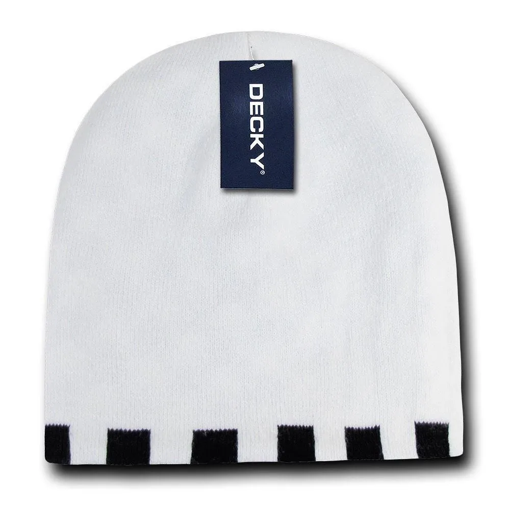 1 Dozen Decky Checkered Reversible Beanies Ski Skull Hats Caps Wholesale Lots