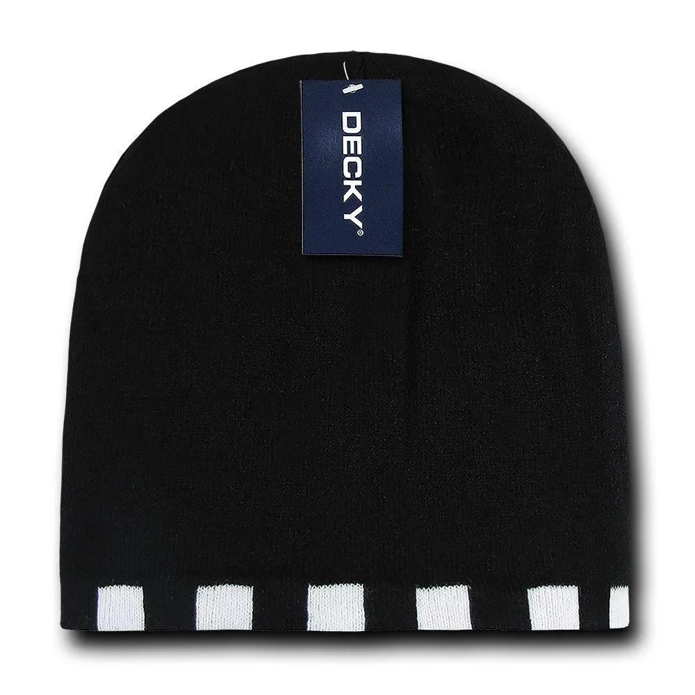 1 Dozen Decky Checkered Reversible Beanies Ski Skull Hats Caps Wholesale Lots