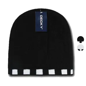 1 Dozen Decky Checkered Reversible Beanies Ski Skull Hats Caps Wholesale Lots