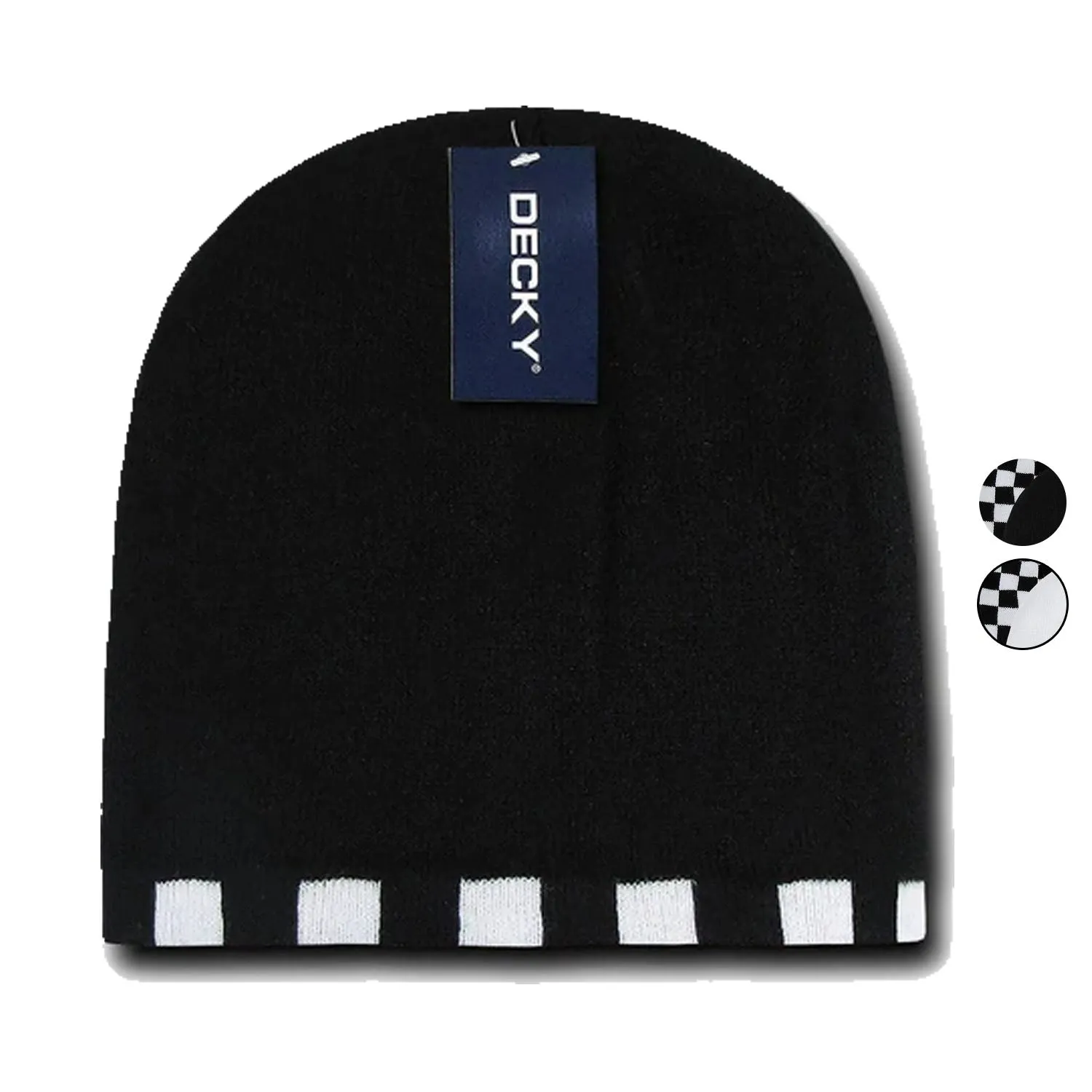 1 Dozen Decky Checkered Reversible Beanies Ski Skull Hats Caps Wholesale Lots