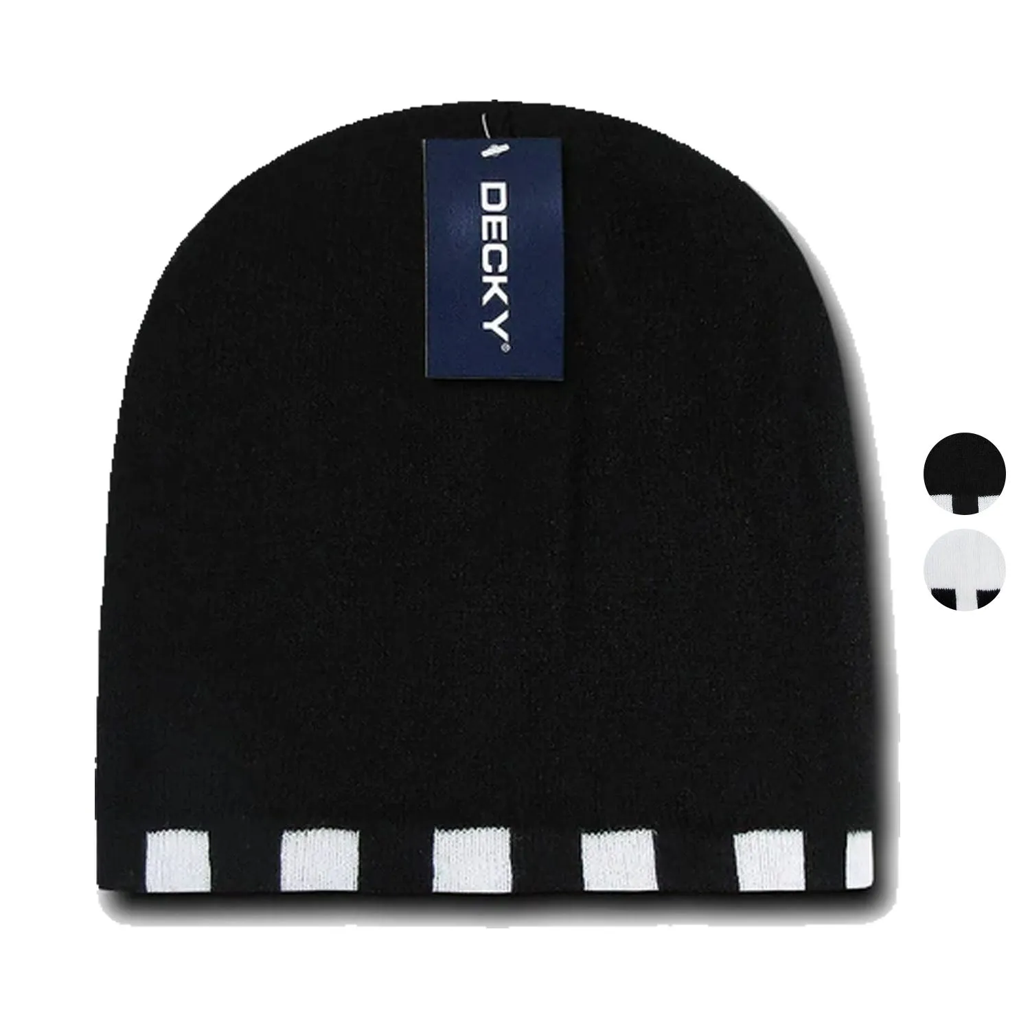 1 Dozen Decky Checkered Reversible Beanies Ski Skull Hats Caps Wholesale Lots