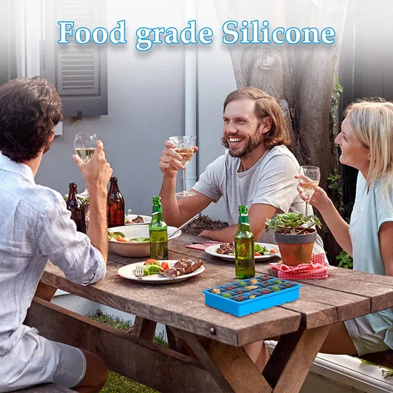 15 Grid Ice Cube Tray Silicone Ice Tray Easy-Release Flexible Molds Reusable Stackable Ice Trays  Freezer for Cocktail Whiskey