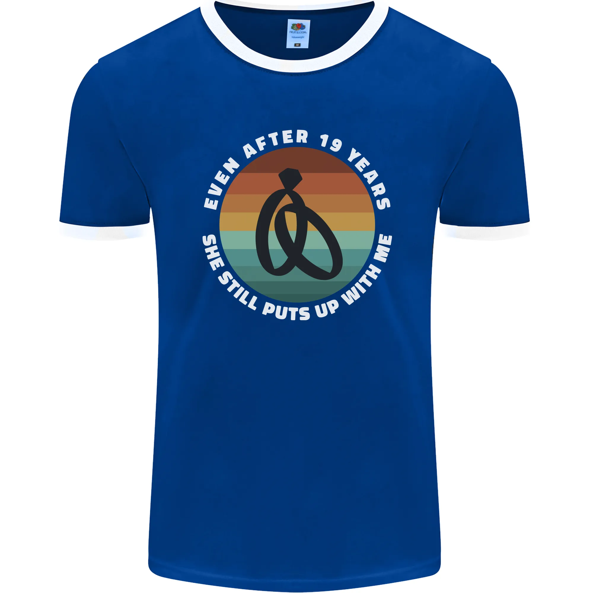 19 Year Wedding Anniversary 19th Marriage Mens Ringer T-Shirt FotL