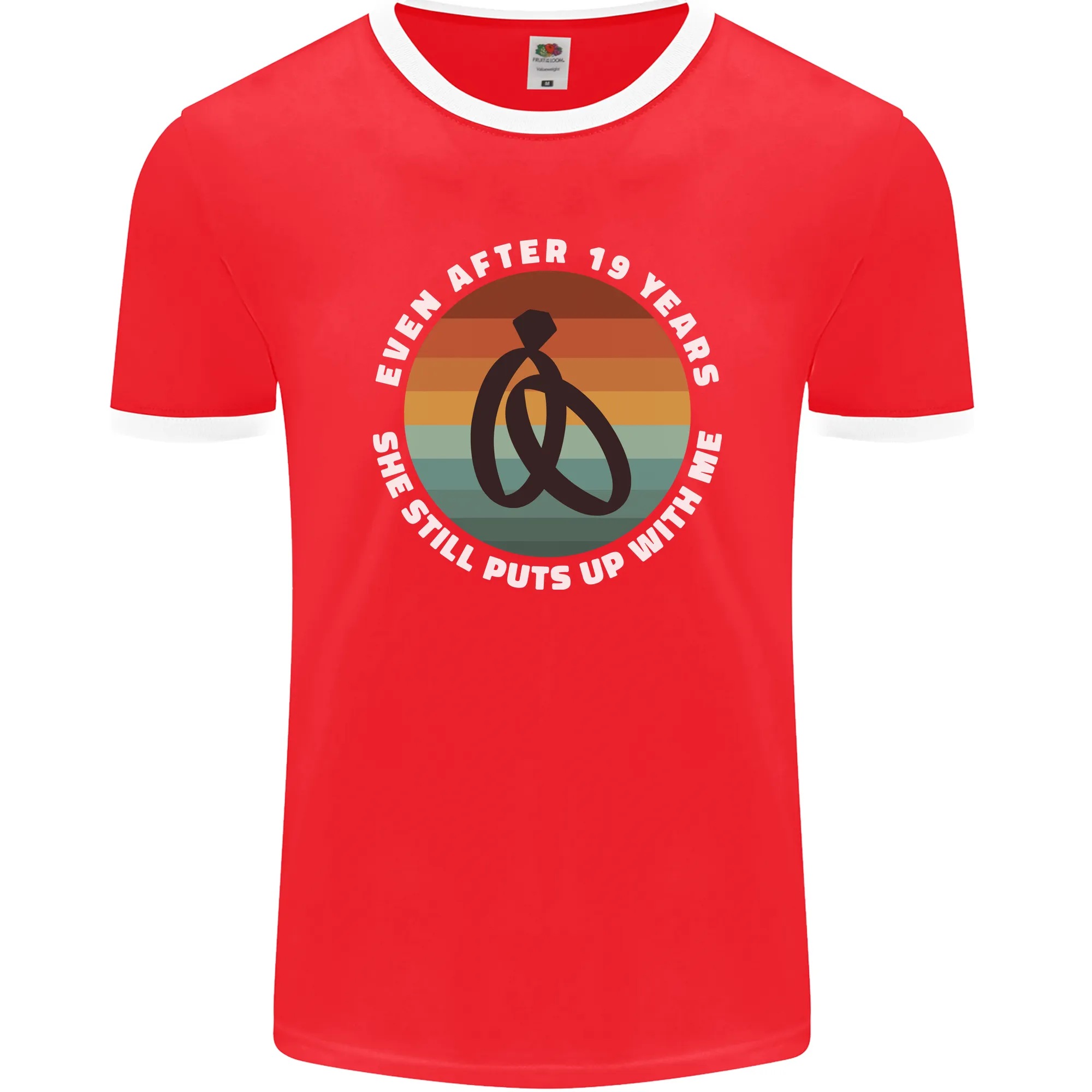 19 Year Wedding Anniversary 19th Marriage Mens Ringer T-Shirt FotL