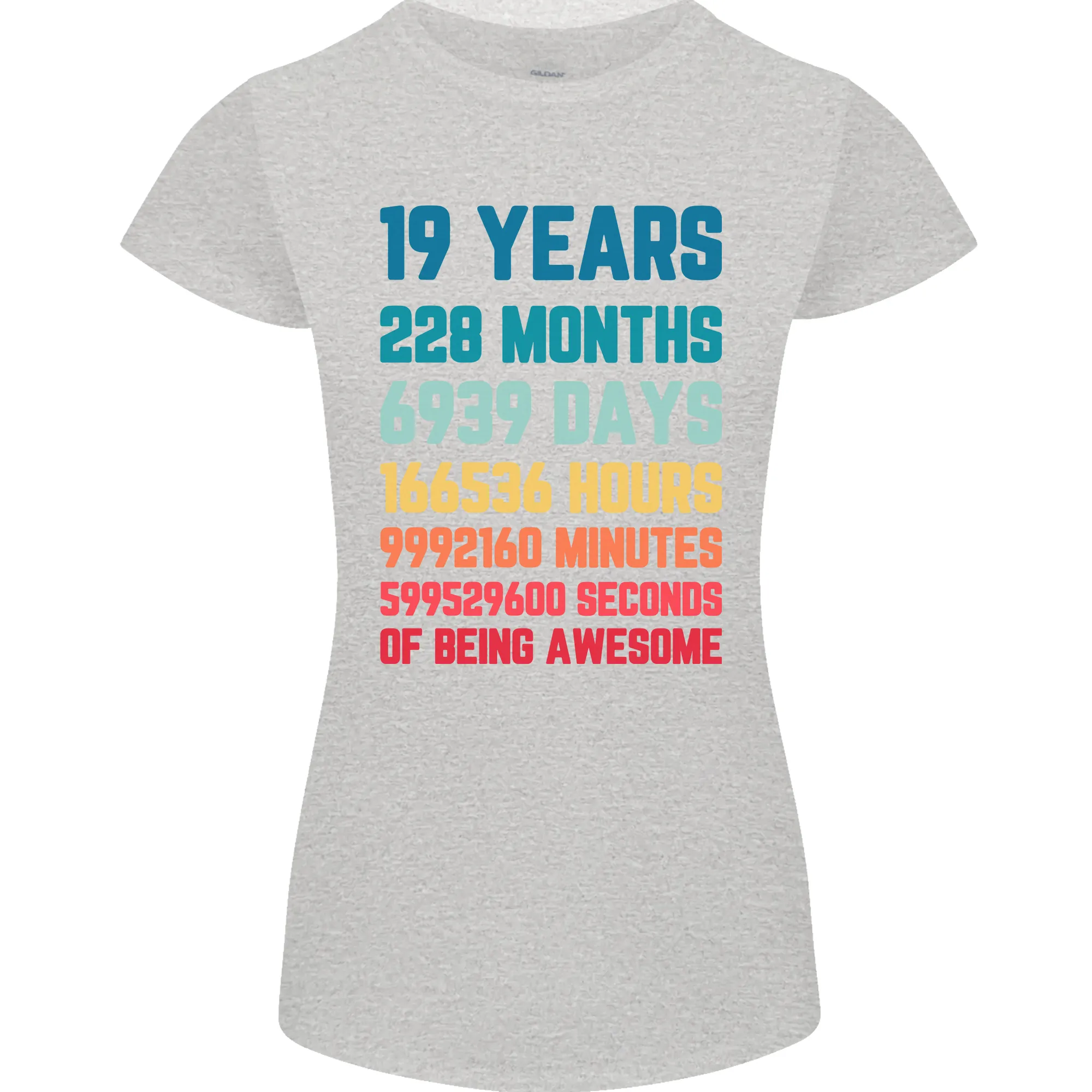 19th Birthday 19 Year Old Womens Petite Cut T-Shirt