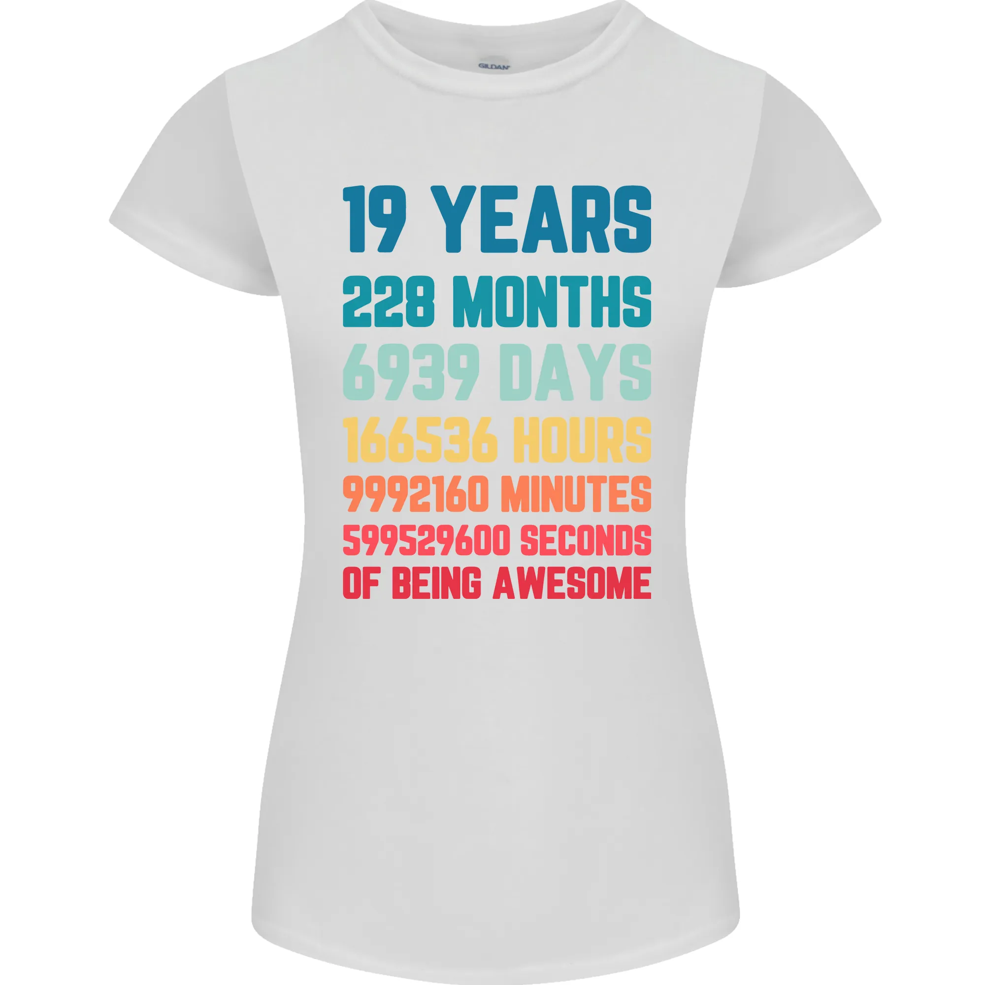 19th Birthday 19 Year Old Womens Petite Cut T-Shirt