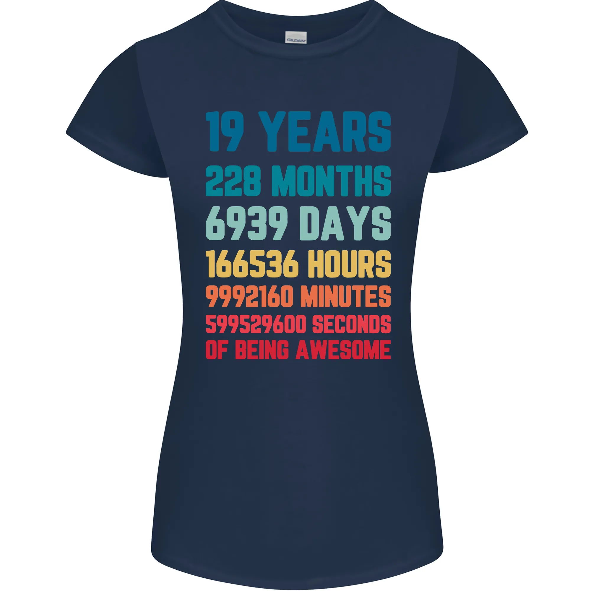19th Birthday 19 Year Old Womens Petite Cut T-Shirt