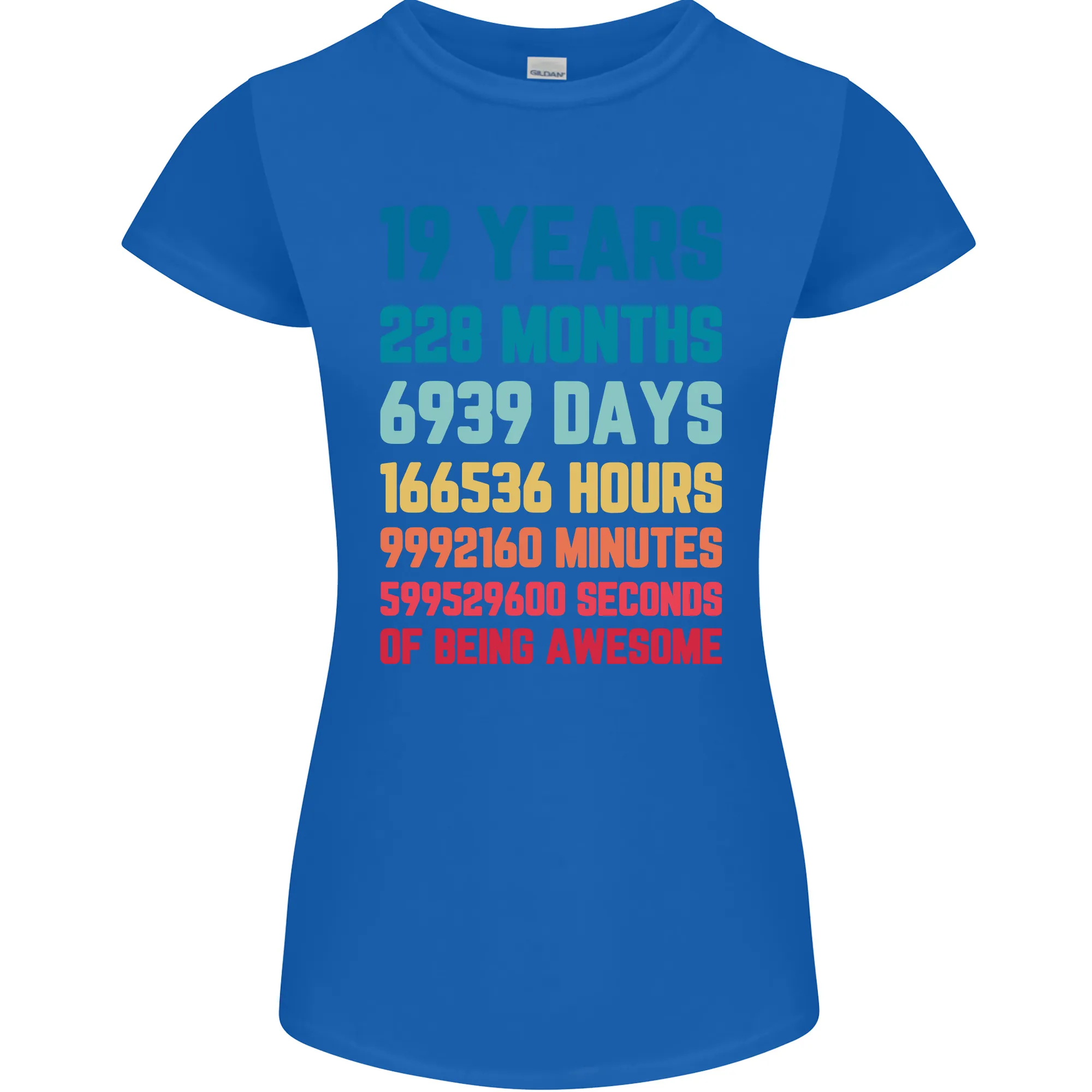 19th Birthday 19 Year Old Womens Petite Cut T-Shirt