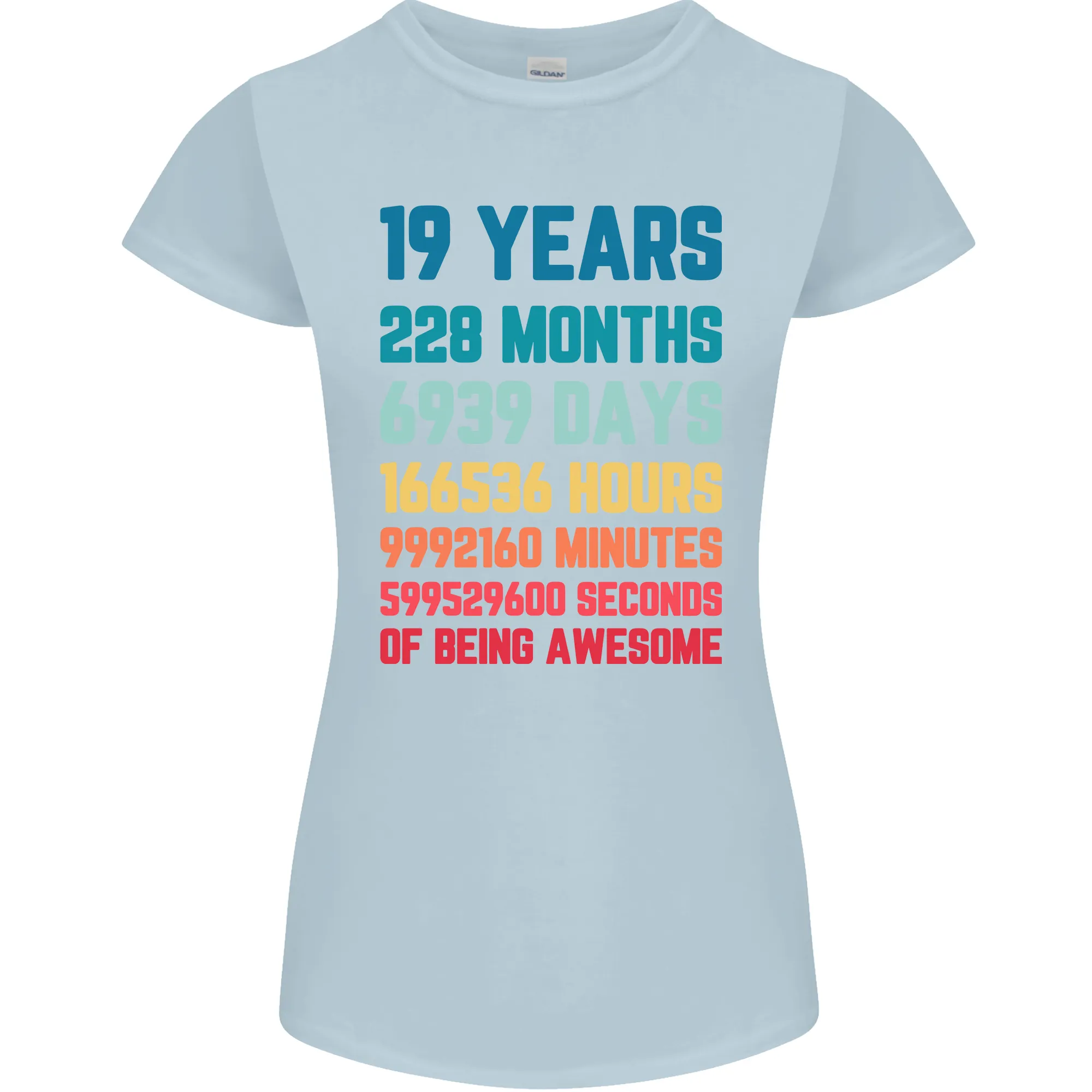 19th Birthday 19 Year Old Womens Petite Cut T-Shirt