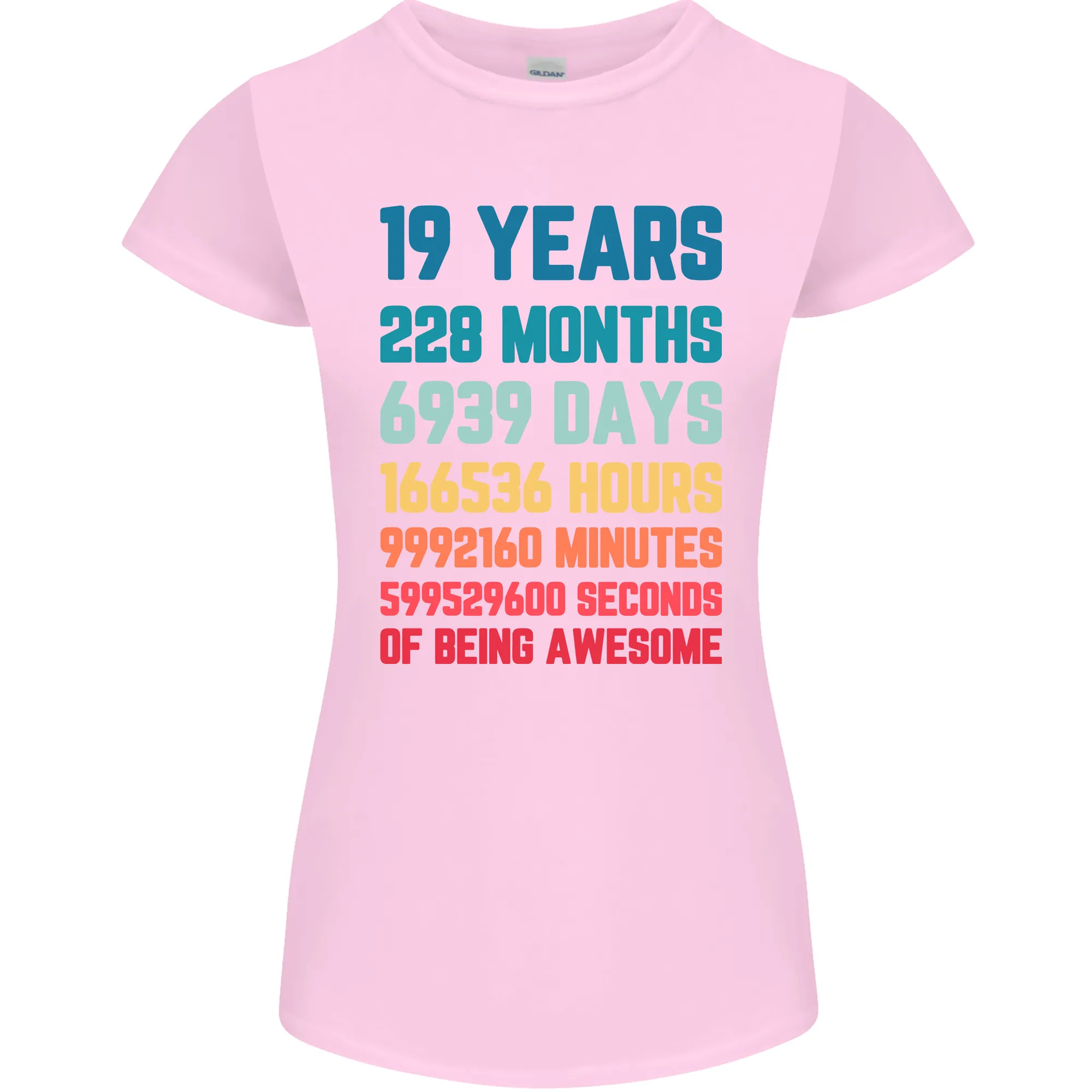 19th Birthday 19 Year Old Womens Petite Cut T-Shirt