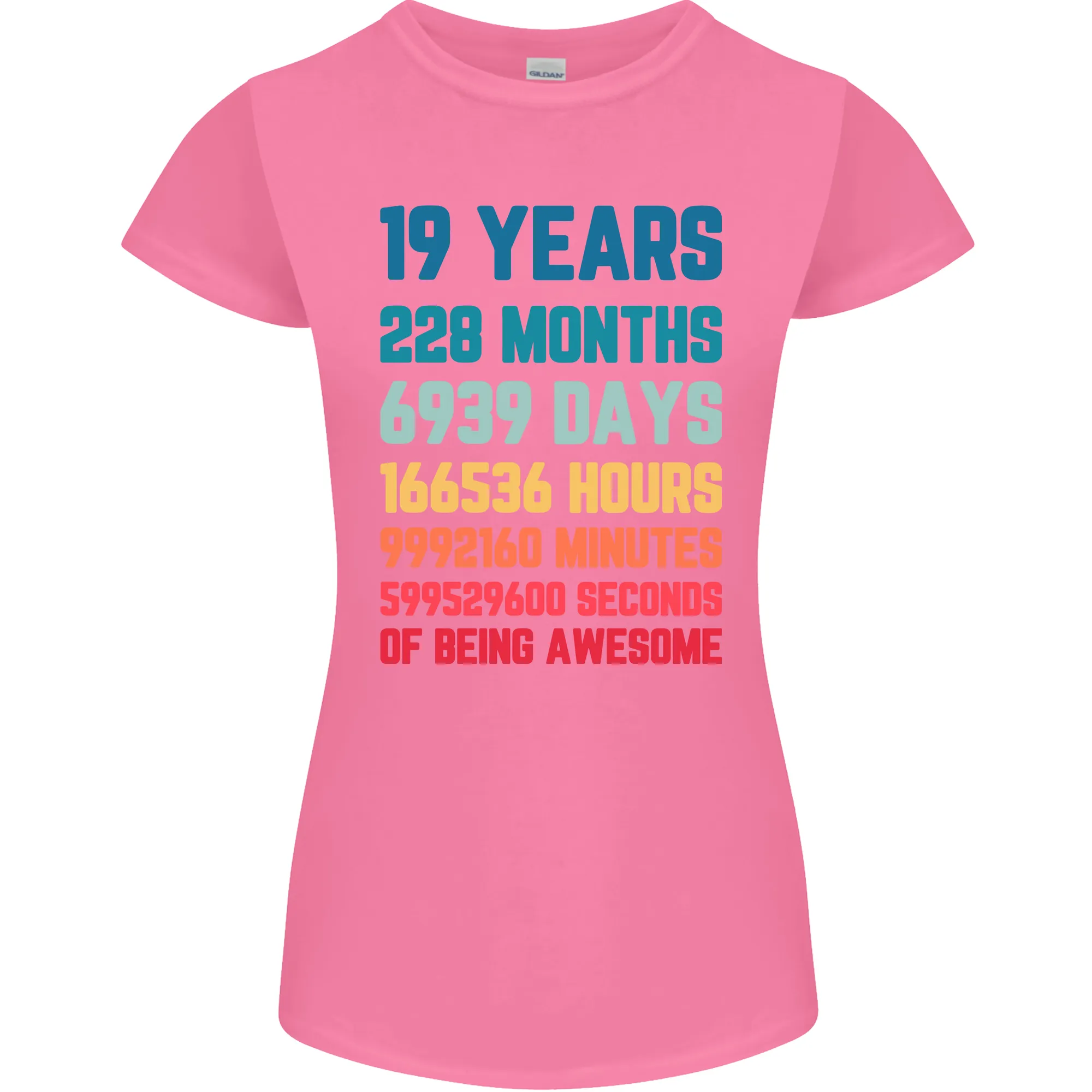 19th Birthday 19 Year Old Womens Petite Cut T-Shirt