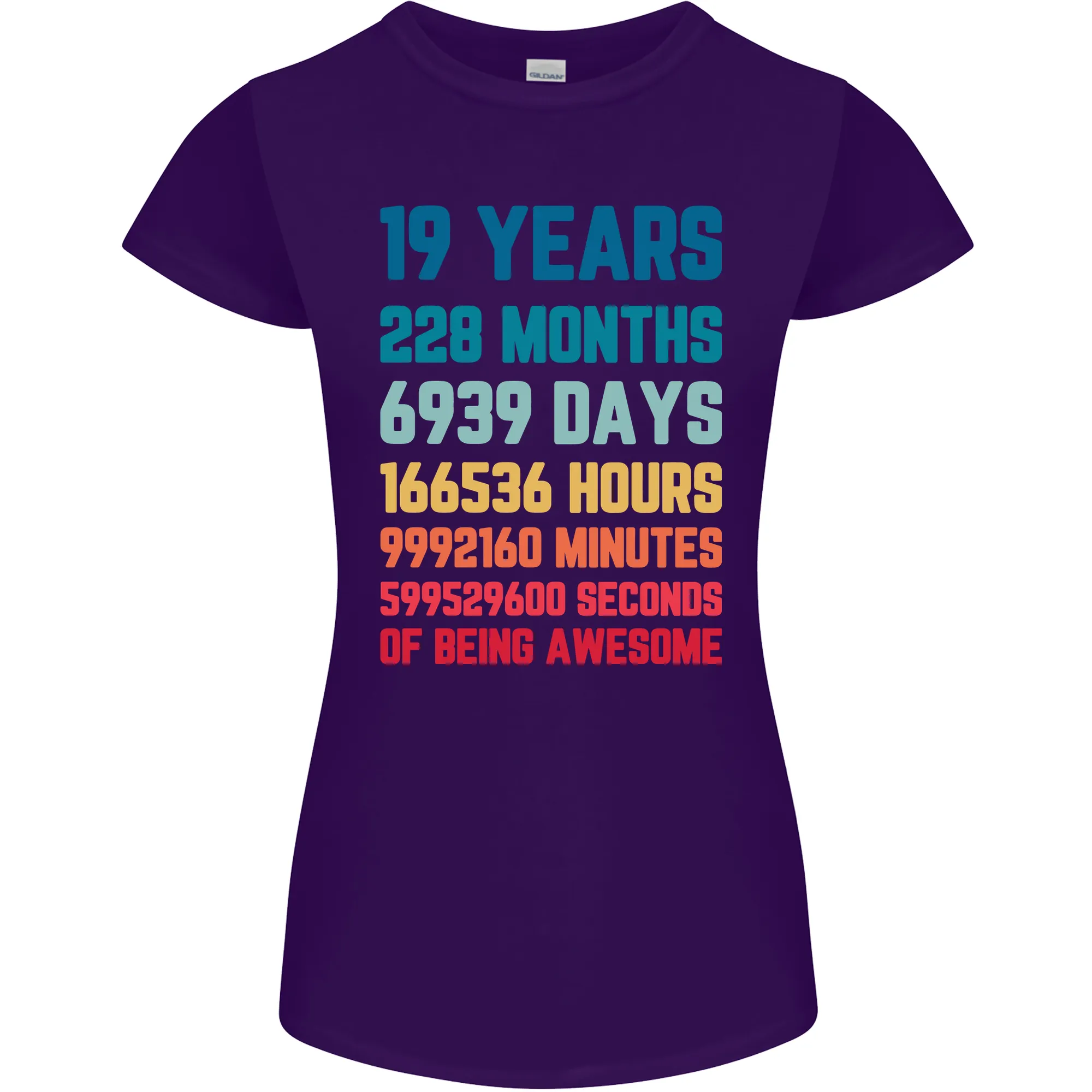 19th Birthday 19 Year Old Womens Petite Cut T-Shirt
