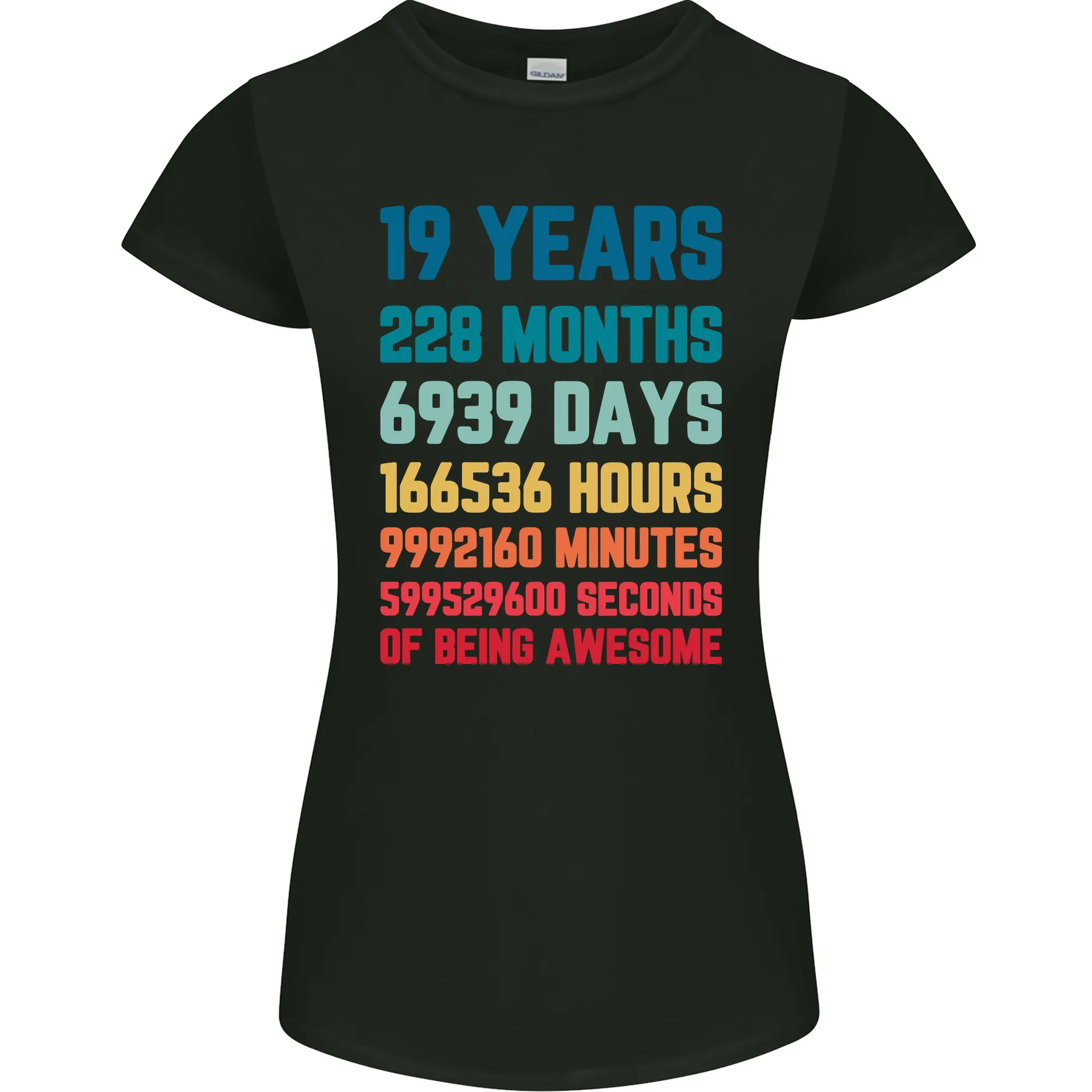 19th Birthday 19 Year Old Womens Petite Cut T-Shirt