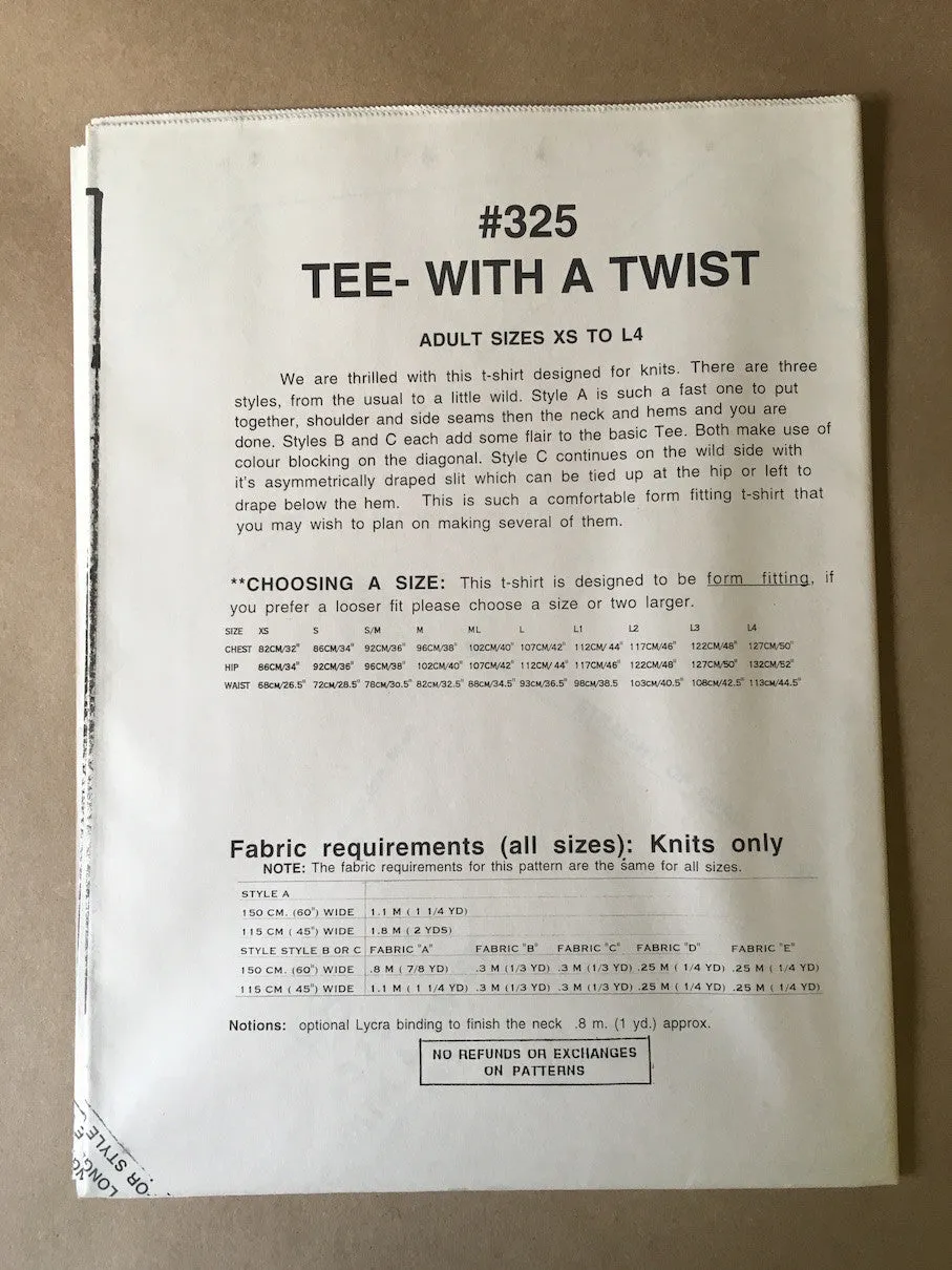 #325 TEE-WITH A TWIST