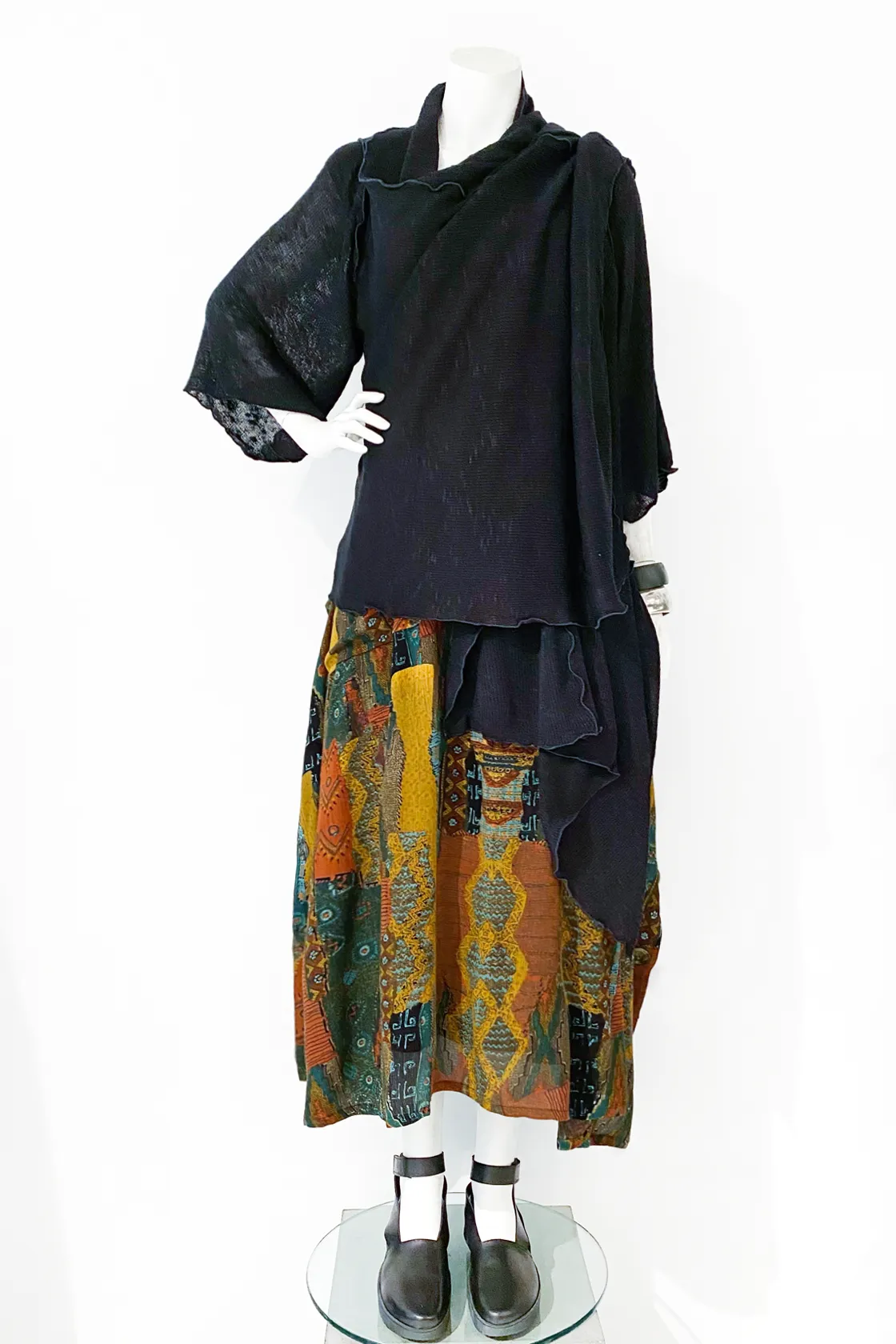 3/4 Wrap Coat in Black Sierra