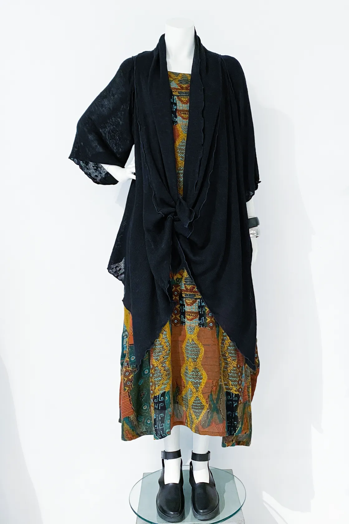 3/4 Wrap Coat in Black Sierra