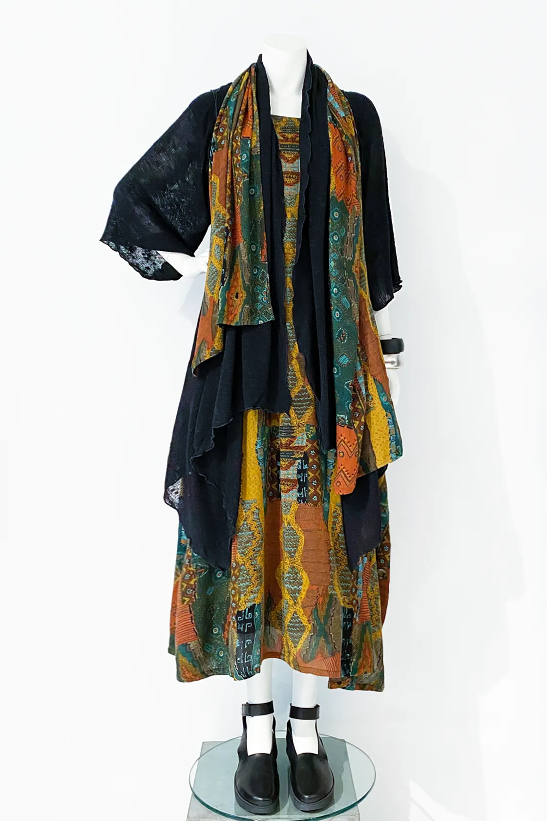 3/4 Wrap Coat in Black Sierra