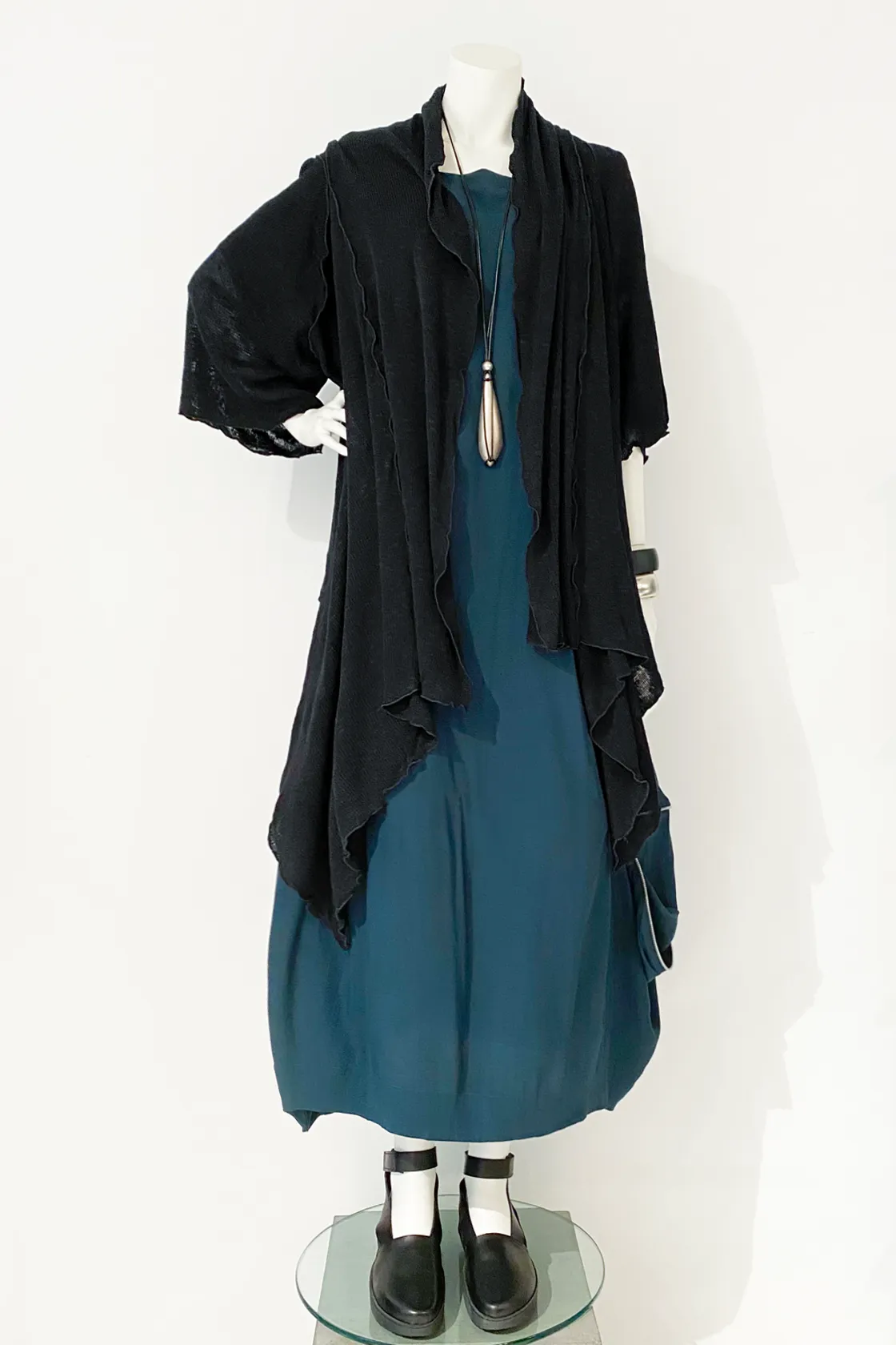 3/4 Wrap Coat in Black Sierra