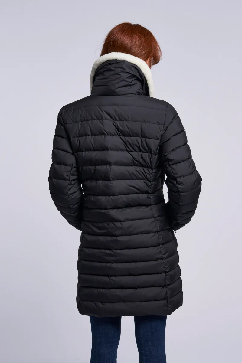 4281 Down coat shearling collar Two color ways  January Special $390.00