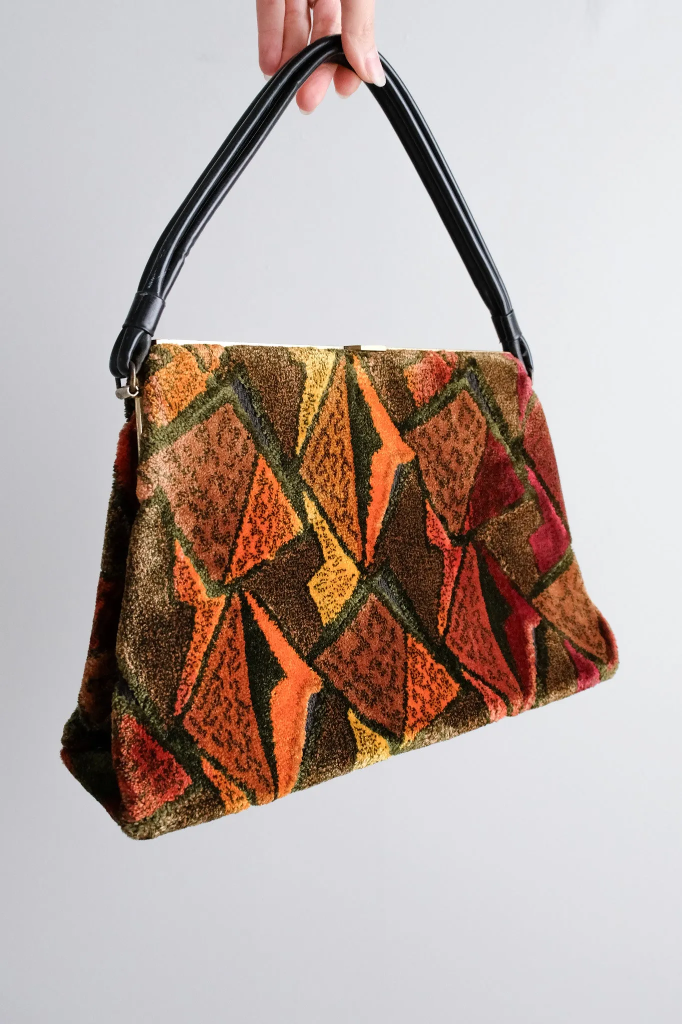 Abstract 1960's Autumnal Rug Handbag