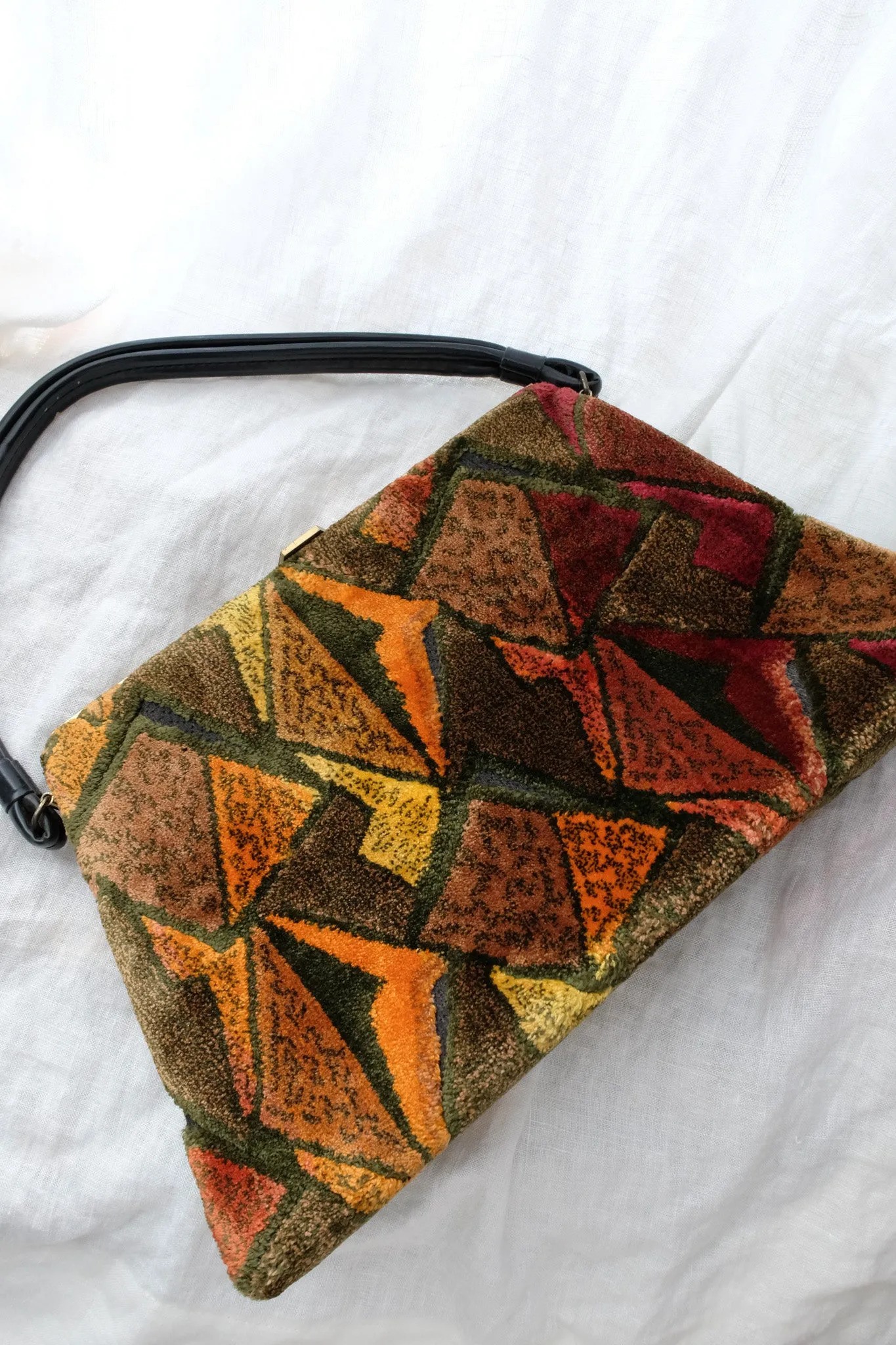 Abstract 1960's Autumnal Rug Handbag