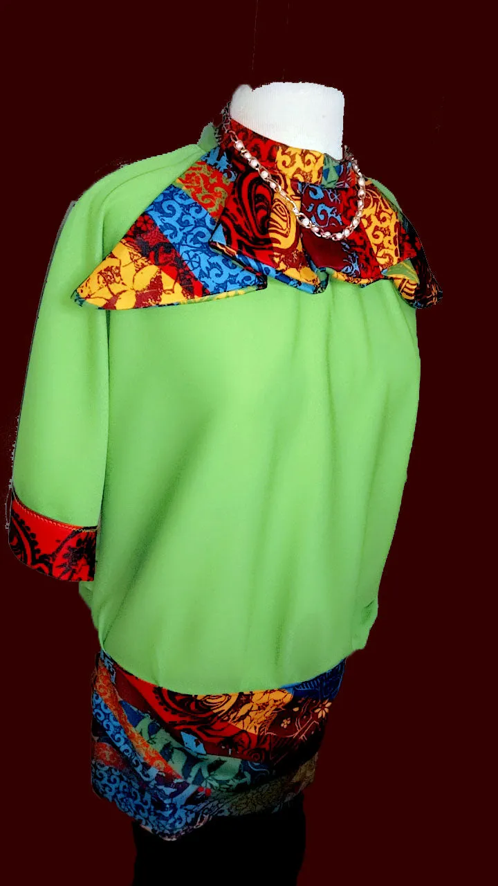 Adamma Shirt Dress with Detachable Jabot