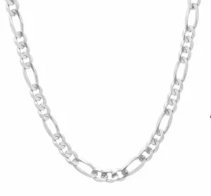 ADIRFINE 925 Solid Sterling Silver 7mm Figaro Link Chain