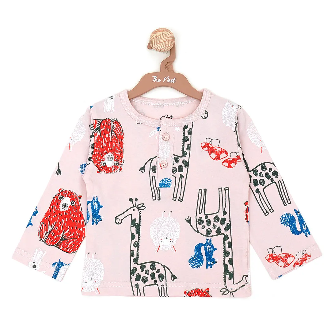 Animal Print Pink Baby Long Sleeve T-Shirt