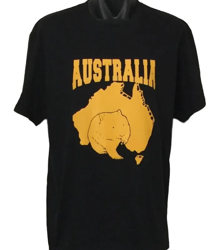 Australia Wombat Adults T-Shirt (Black)