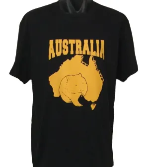 Australia Wombat Adults T-Shirt (Black)