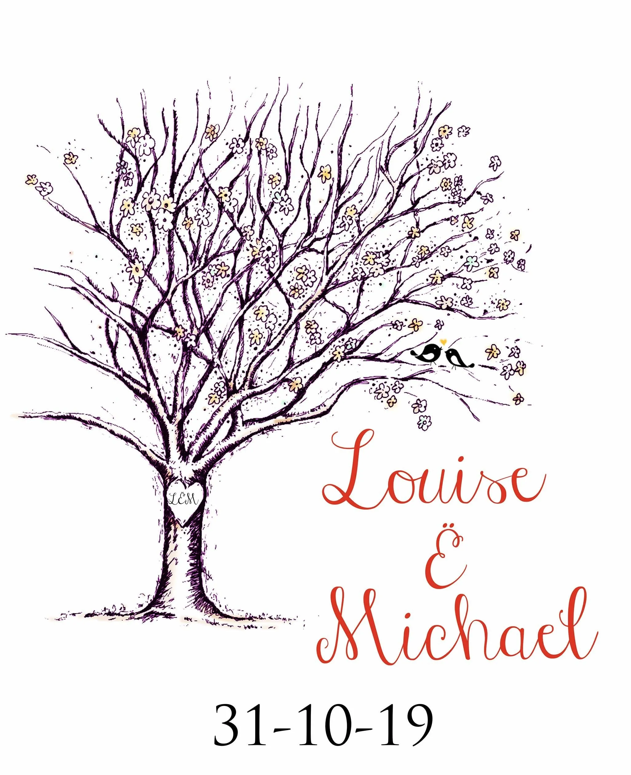 Autumn Tree - Personalised Wedding Aisle Runner