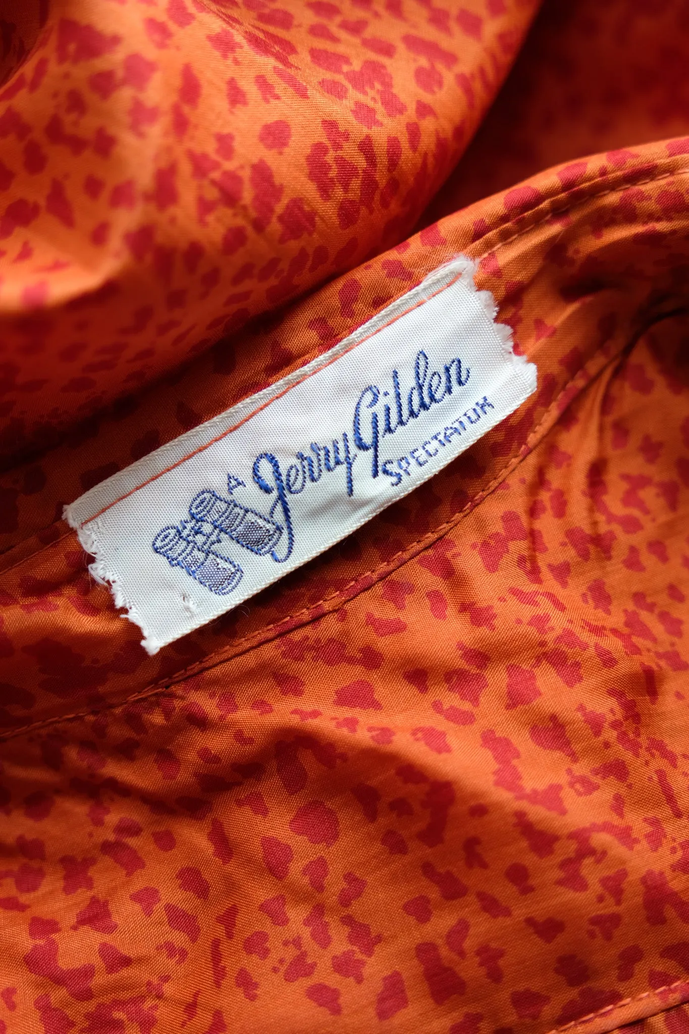 Autumnal 1950's Burnt Orange Speckled Silk Dress by Jerry Gilden / Medium