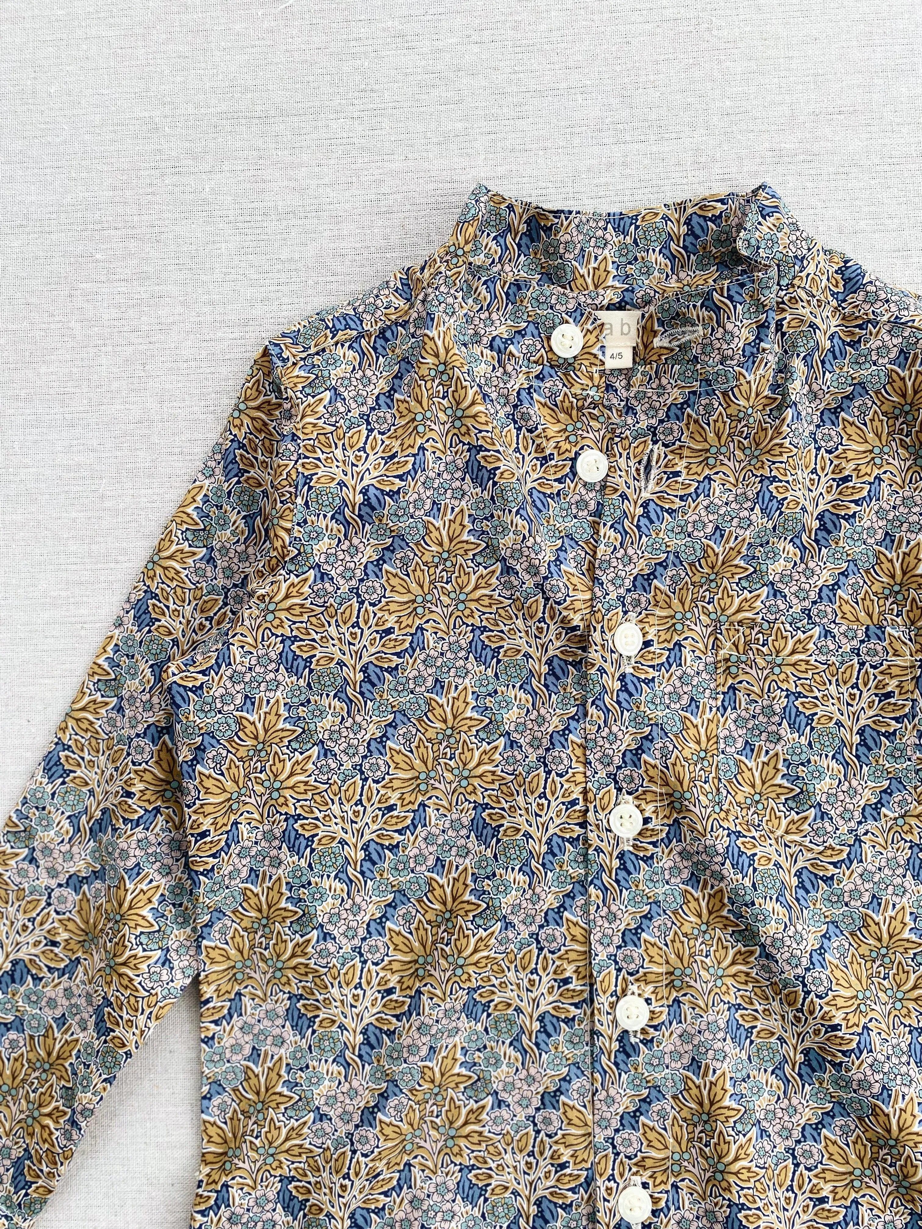 band collar buttondown made with aubrey forest liberty of london tana lawn