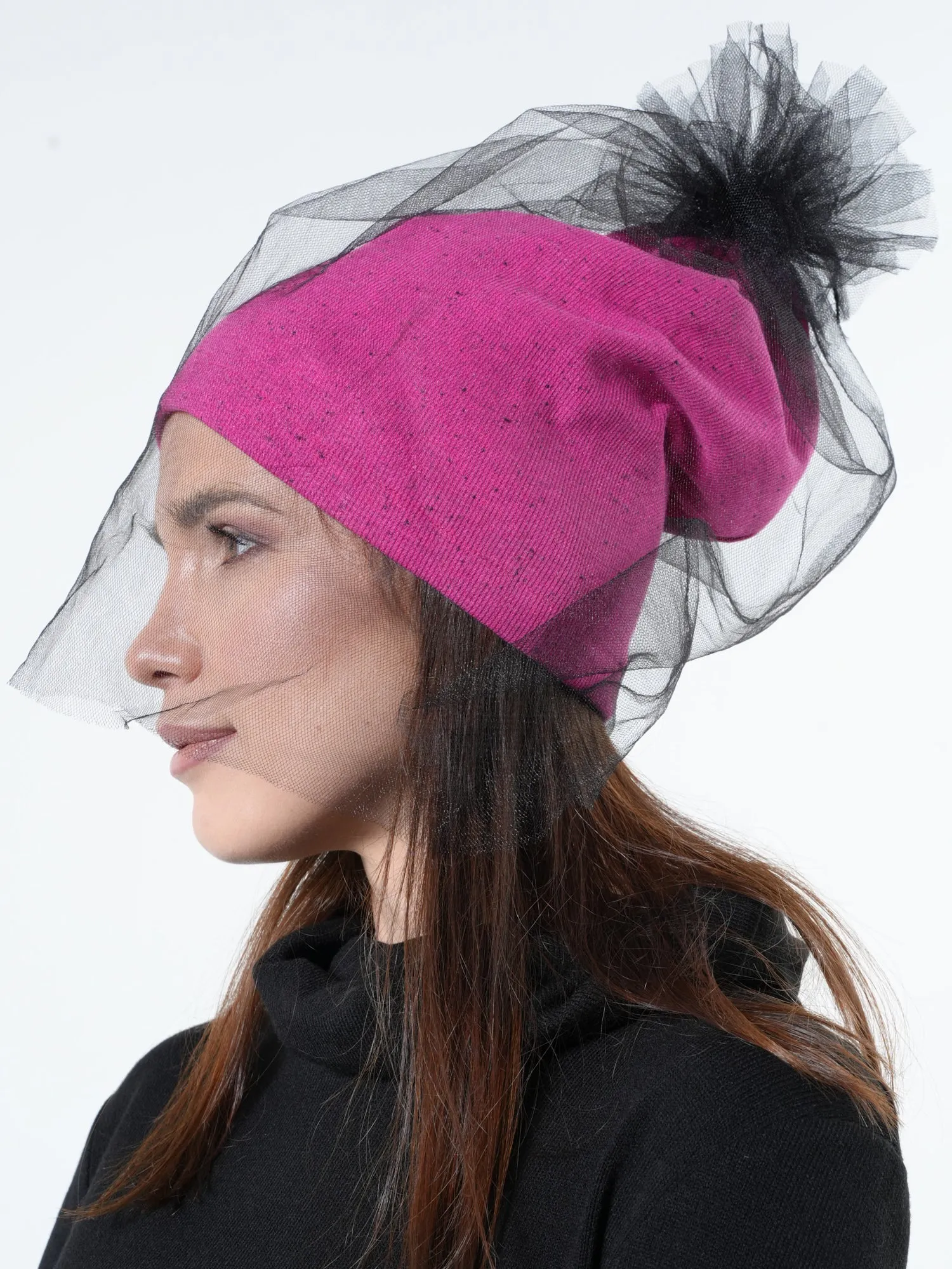 Beanies With Tulle Layer Set