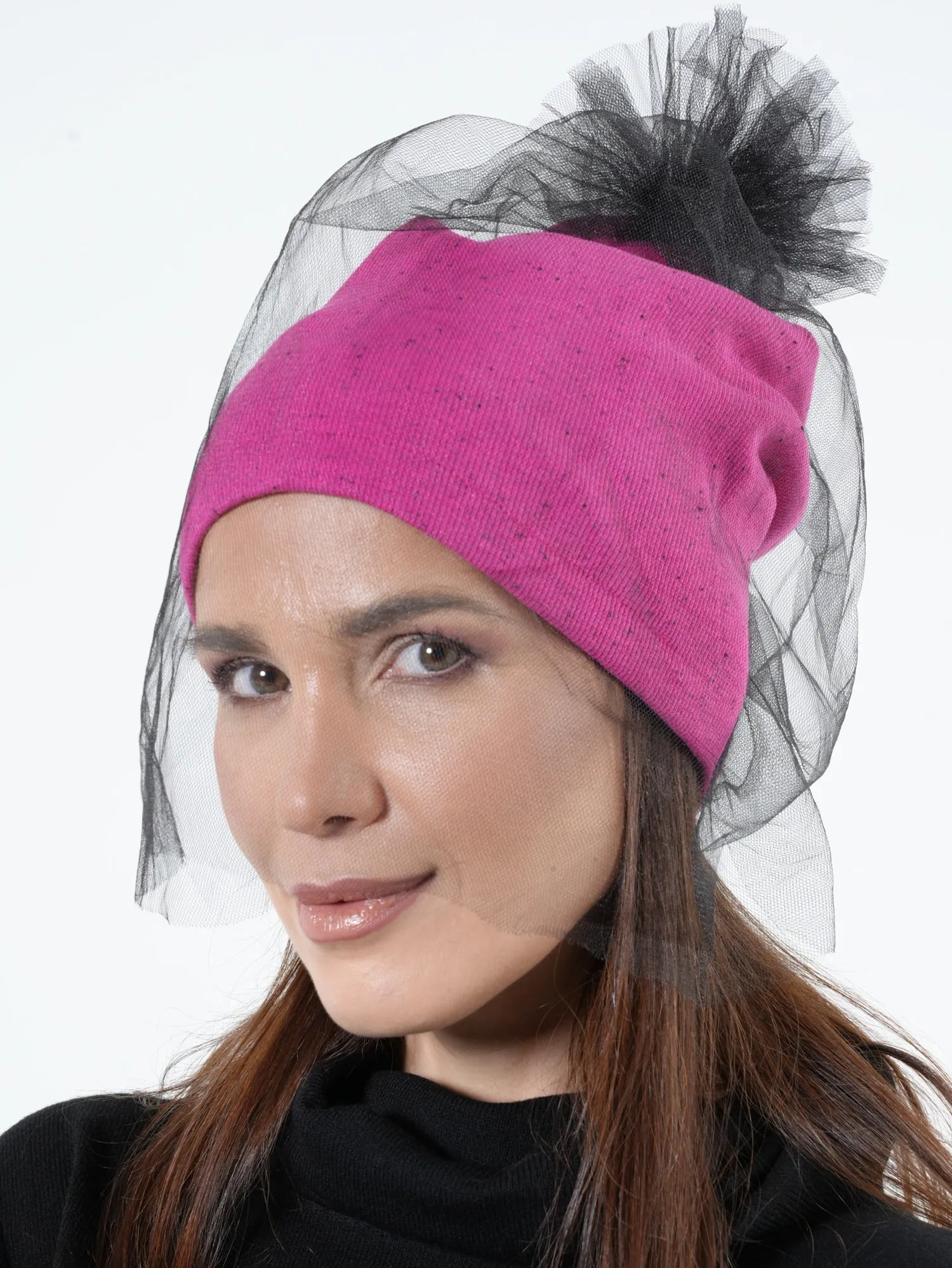 Beanies With Tulle Layer Set