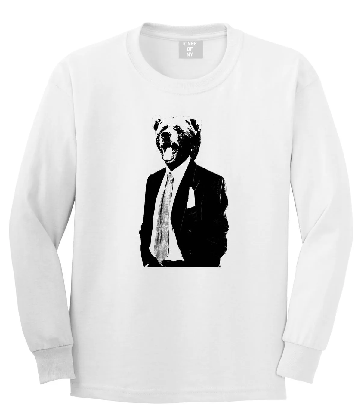Bear In Suit Funny Long Sleeve T-Shirt