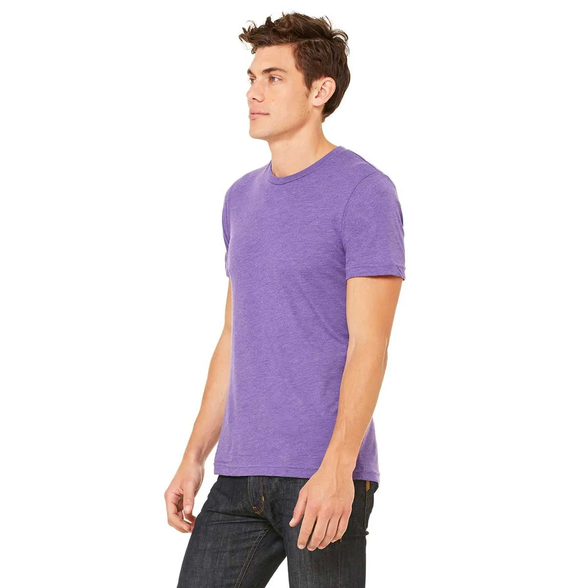 Bella   Canvas Unisex Purple Triblend Short-Sleeve T-Shirt