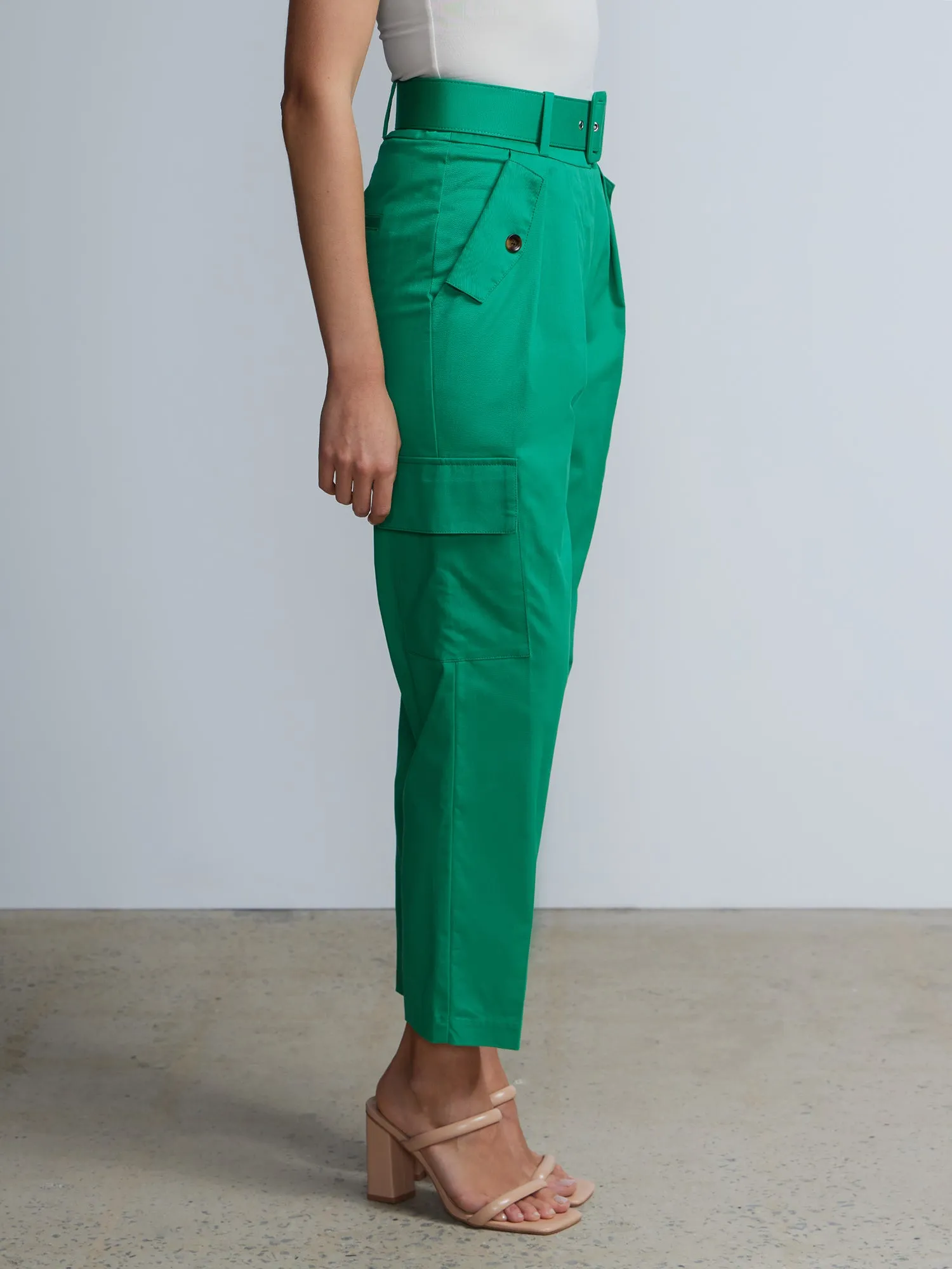 Belted Cropped Cargo Pant