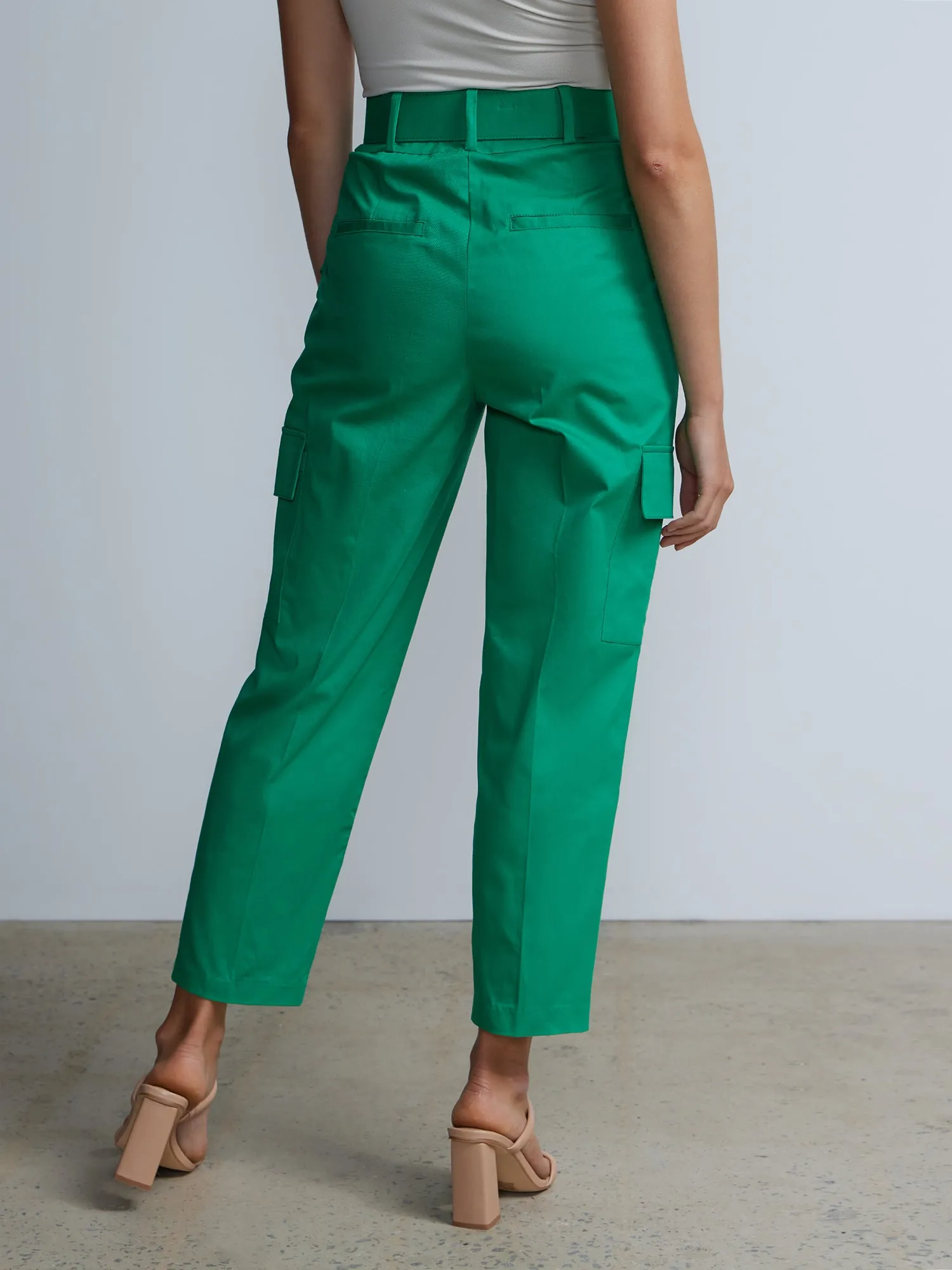 Belted Cropped Cargo Pant