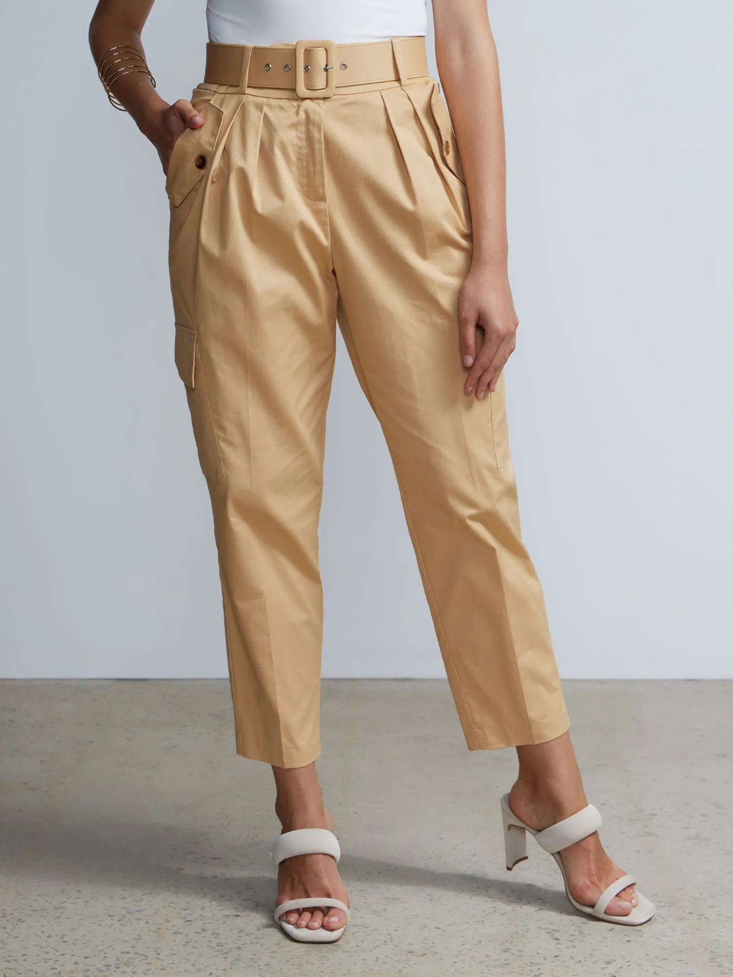Belted Cropped Cargo Pant