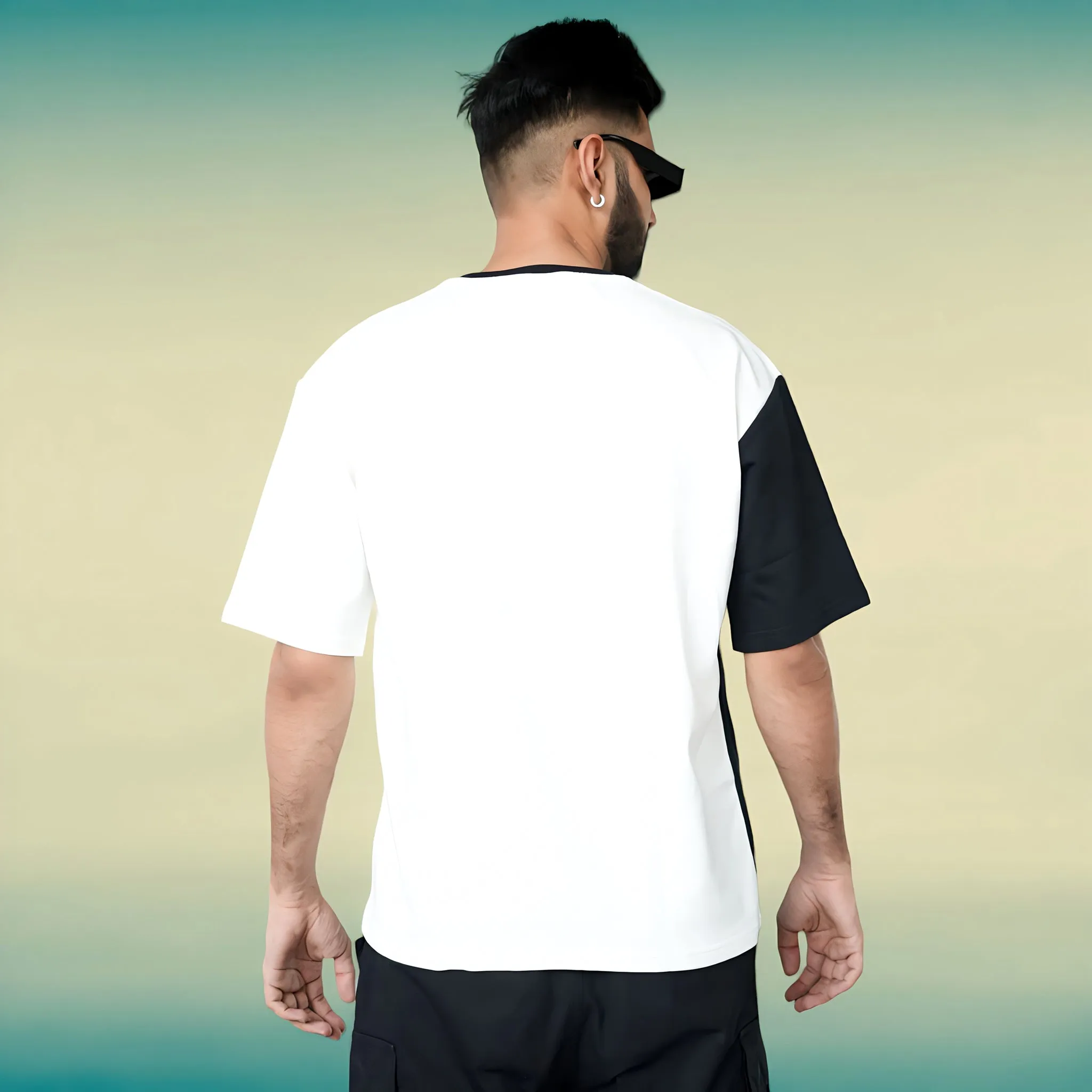 Black & White Premium Chess Pattern Butterfly Relaxed Fit T-shirt (230 GSM)