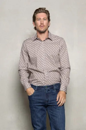Blake Geo Print Shirt: Stonewall