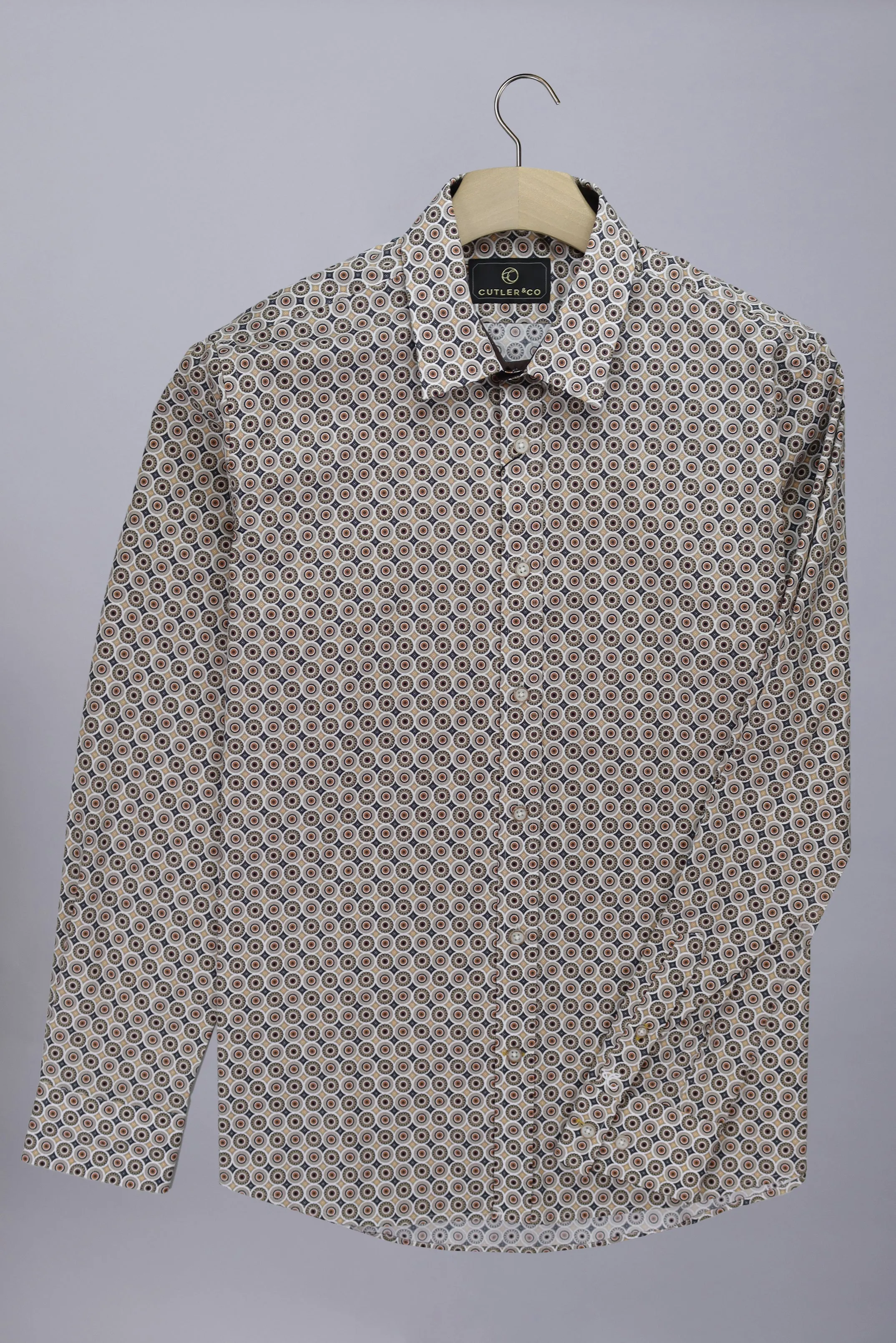 Blake Geo Print Shirt: Stonewall
