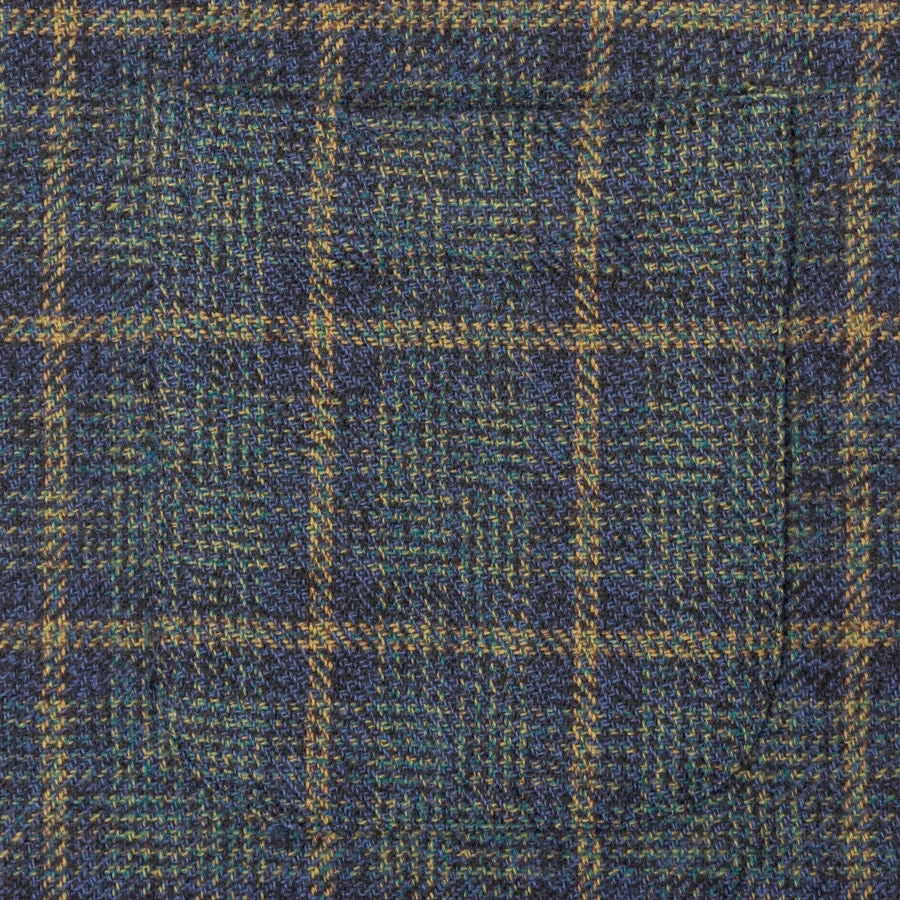 Blue Brushed Cotton Tweed Camp