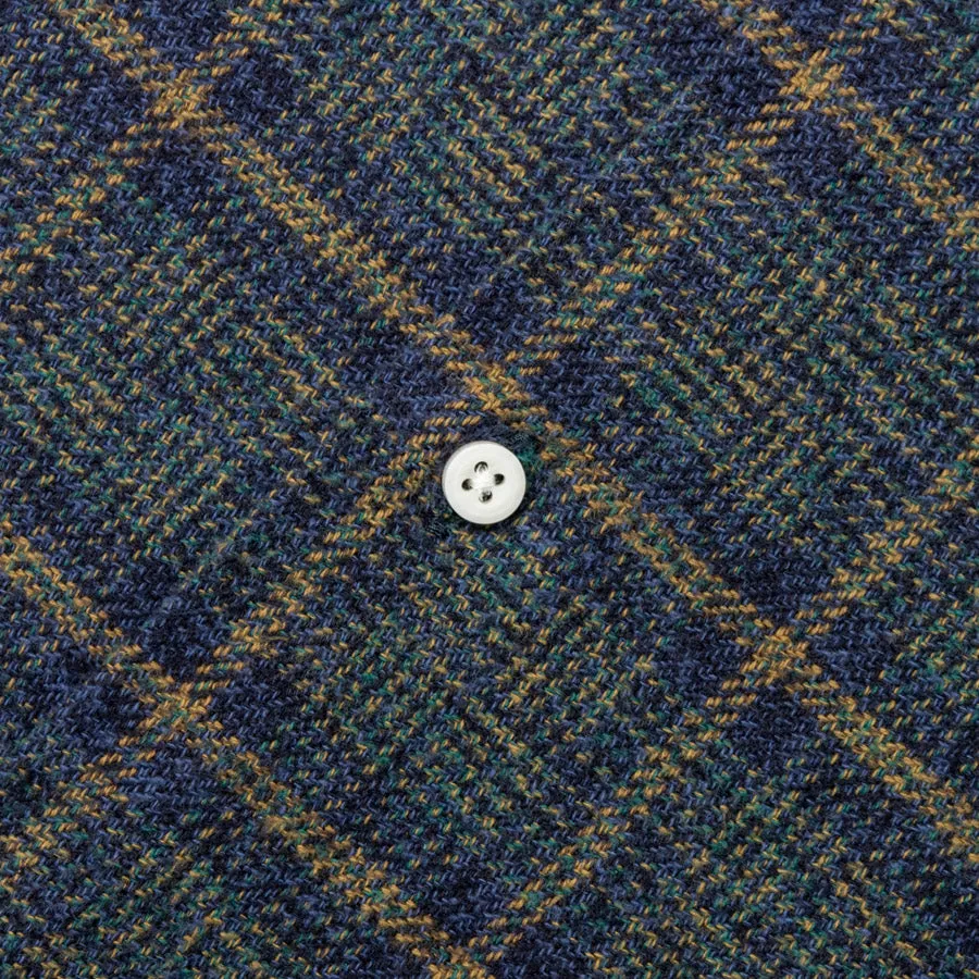 Blue Brushed Cotton Tweed Camp