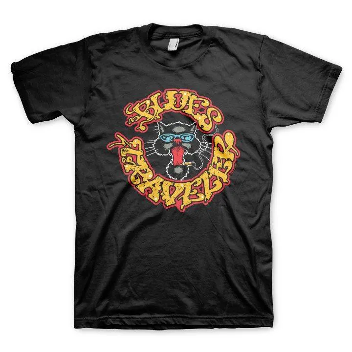 Blue Traveller Circle Cat T-Shirt