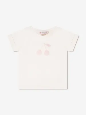 Bonpoint Girls Cherry Cyana T-Shirt in White