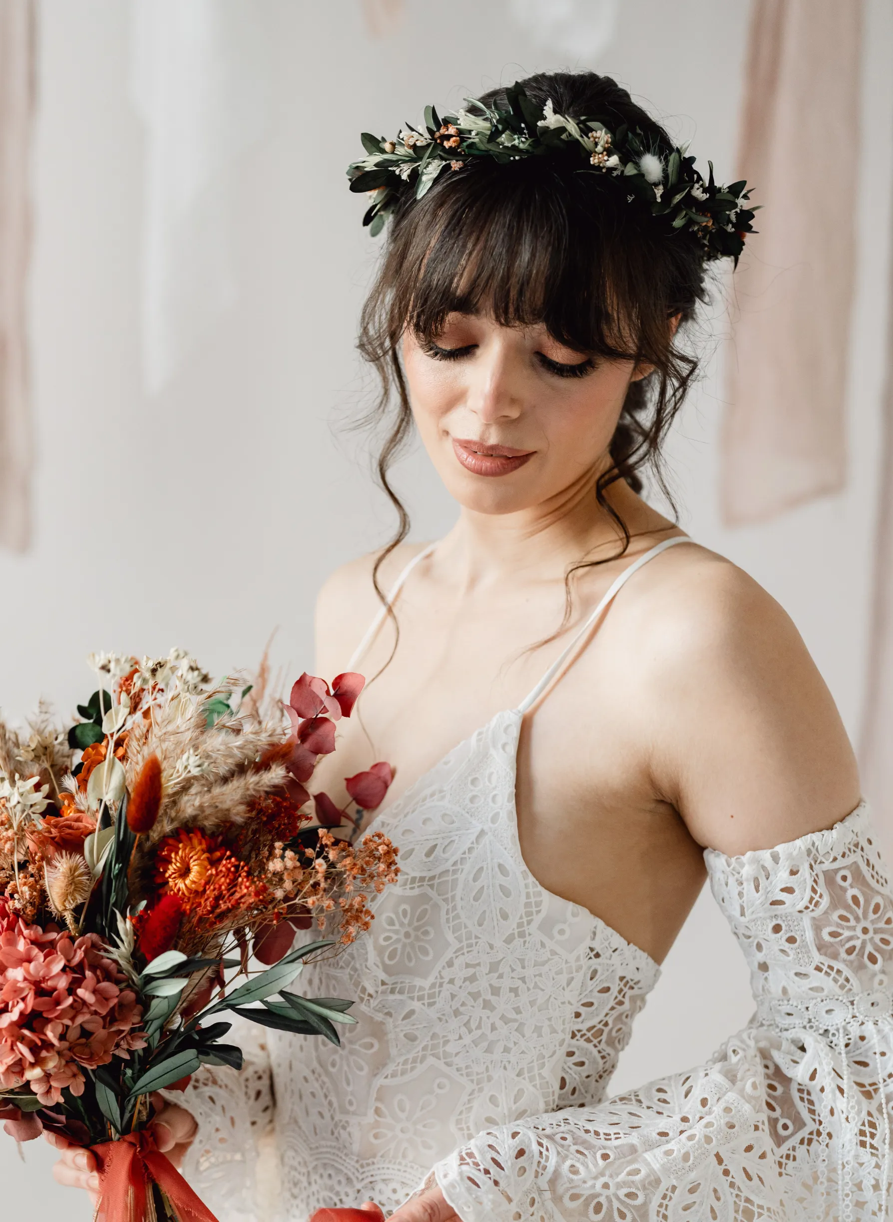 Bramble Wedding Autumnal Dried Flower Crown Headband
