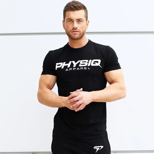 Brand Mens cotton t shirt 2018 summer new gyms Fitness Bodybuilding Shirts male fashion Casual short print Tees Tops clothes