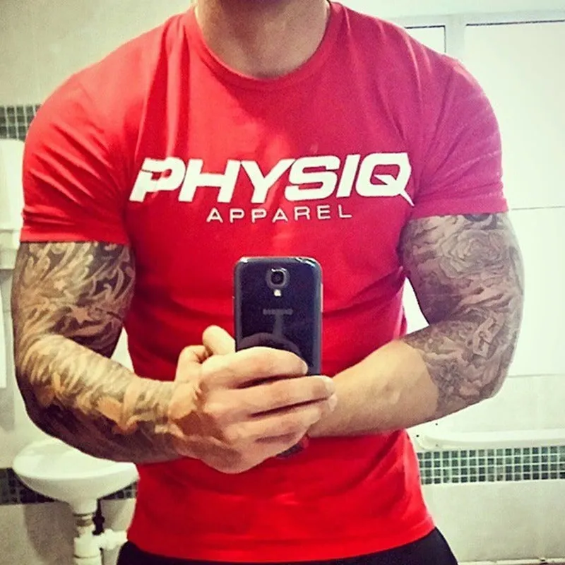 Brand Mens cotton t shirt 2018 summer new gyms Fitness Bodybuilding Shirts male fashion Casual short print Tees Tops clothes